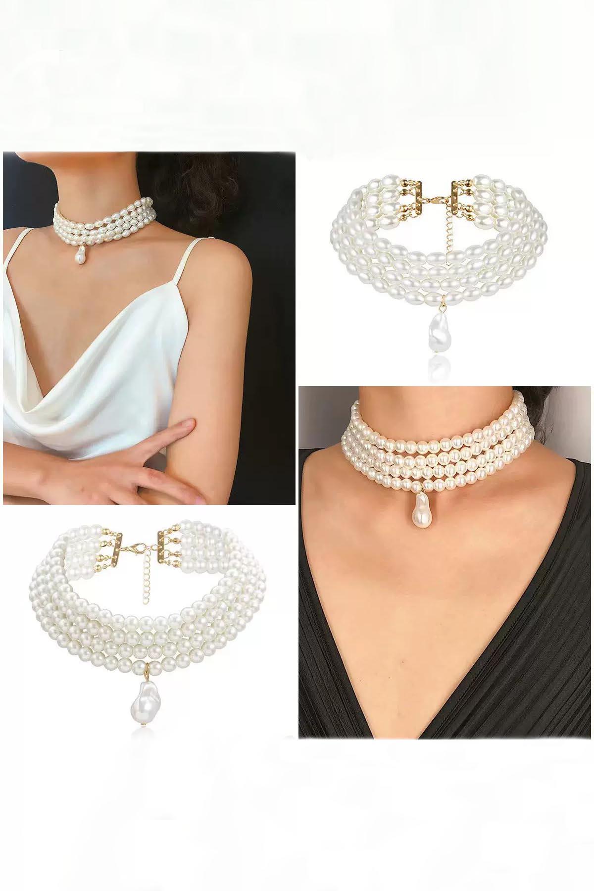 Barok İncili Choker Kolye