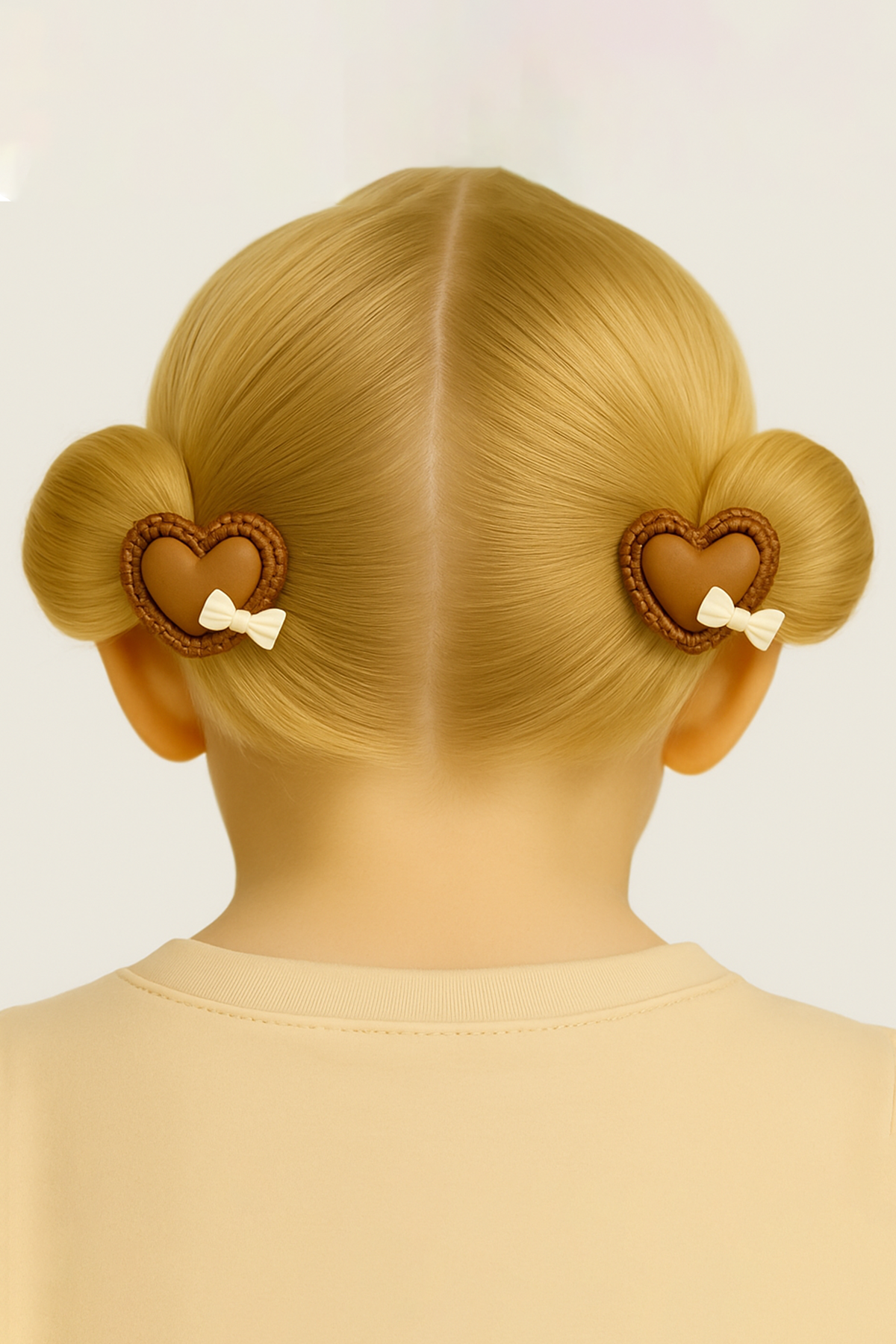 Kahve Renk Kalp Figürlü Lastik Toka