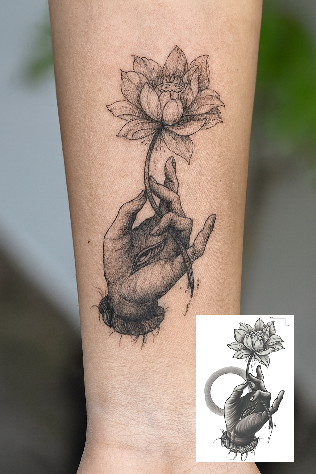 Lotus Figürlü Mini Dövme Tattoo