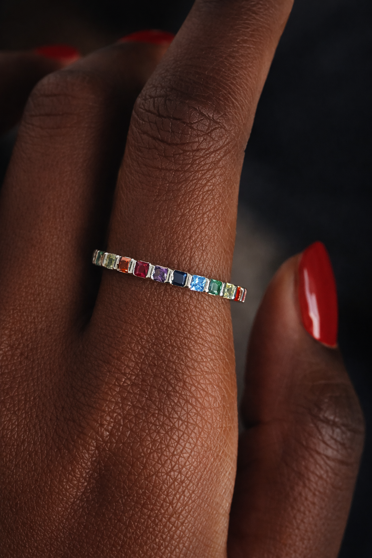 Gümüş Renk Taş Detaylı Ayarlanabilir Tamtur Yüzük