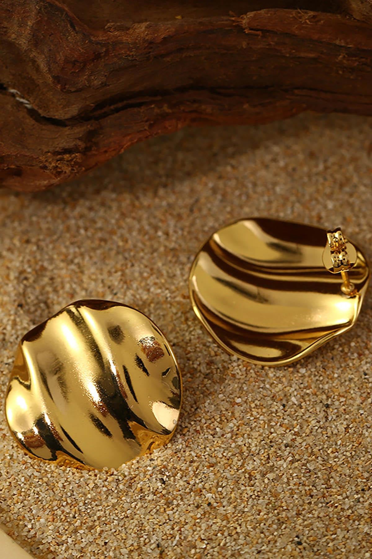 Altın Renk Çelik Küpe (Çift)