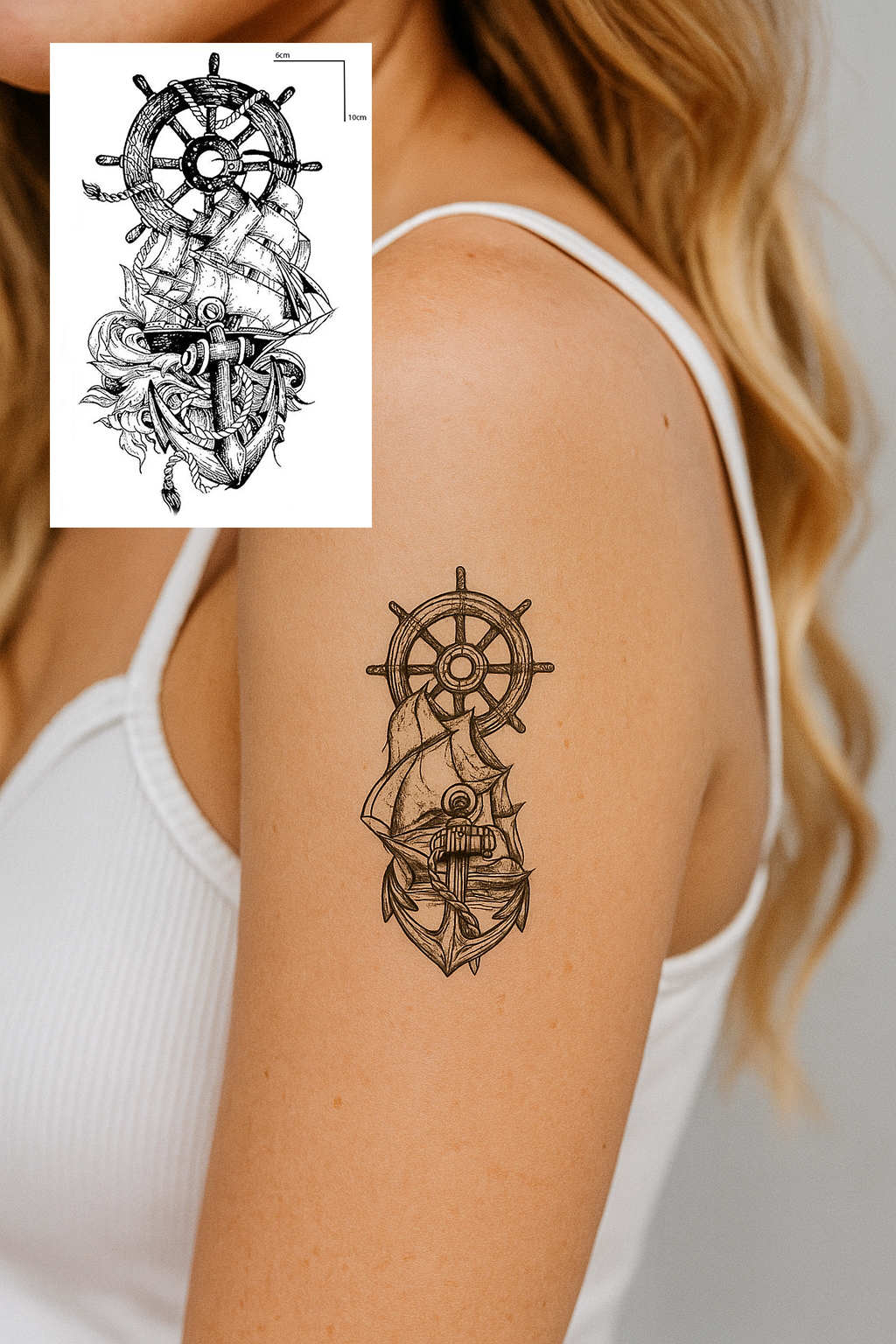 Geçici Çapa Figürlü Mini Dövme Tattoo