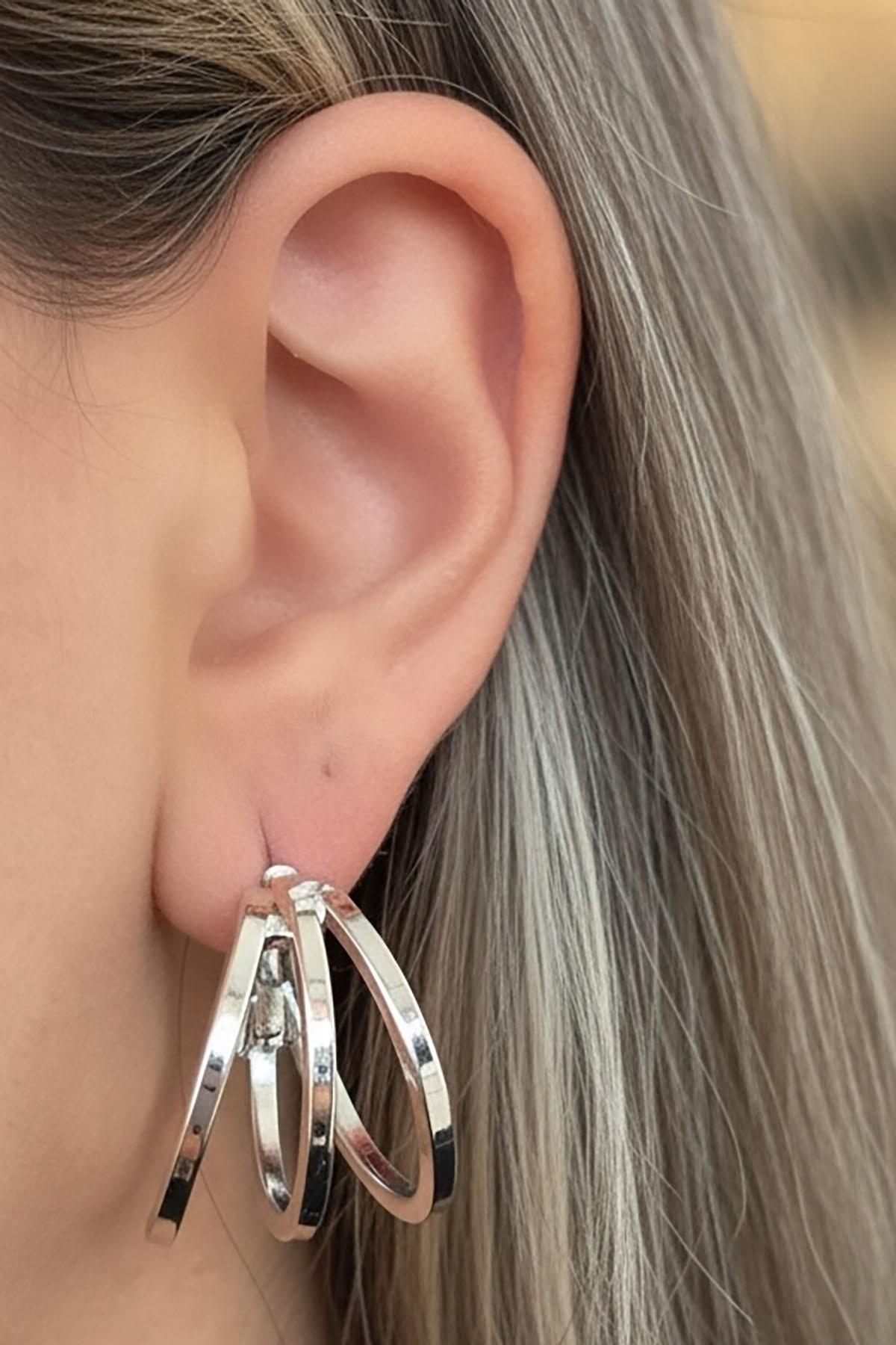 Gümüş Renk 20MM Halka Küpe (Çift)