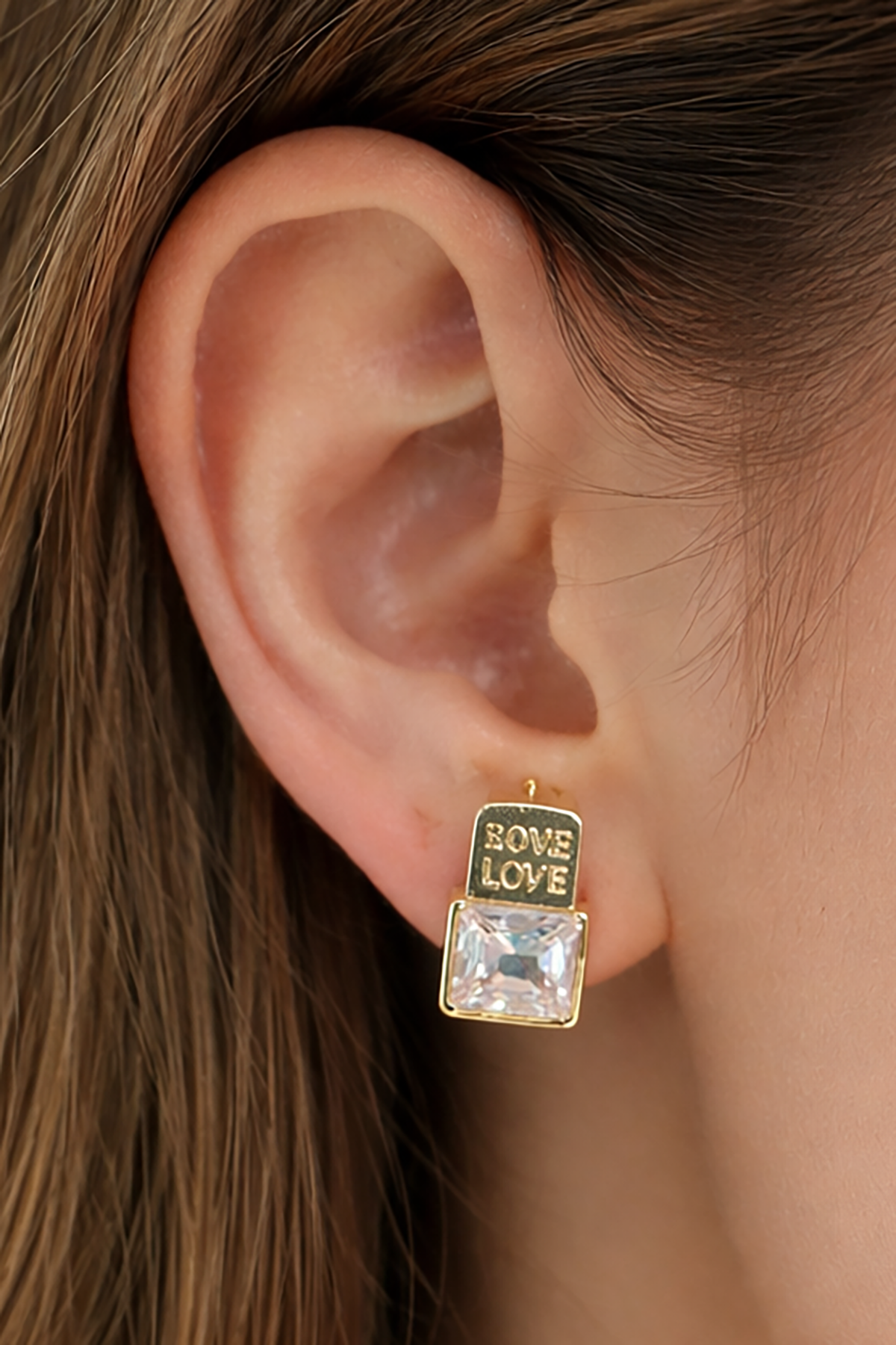 Altın Renk Çelik Küpe (Çift)