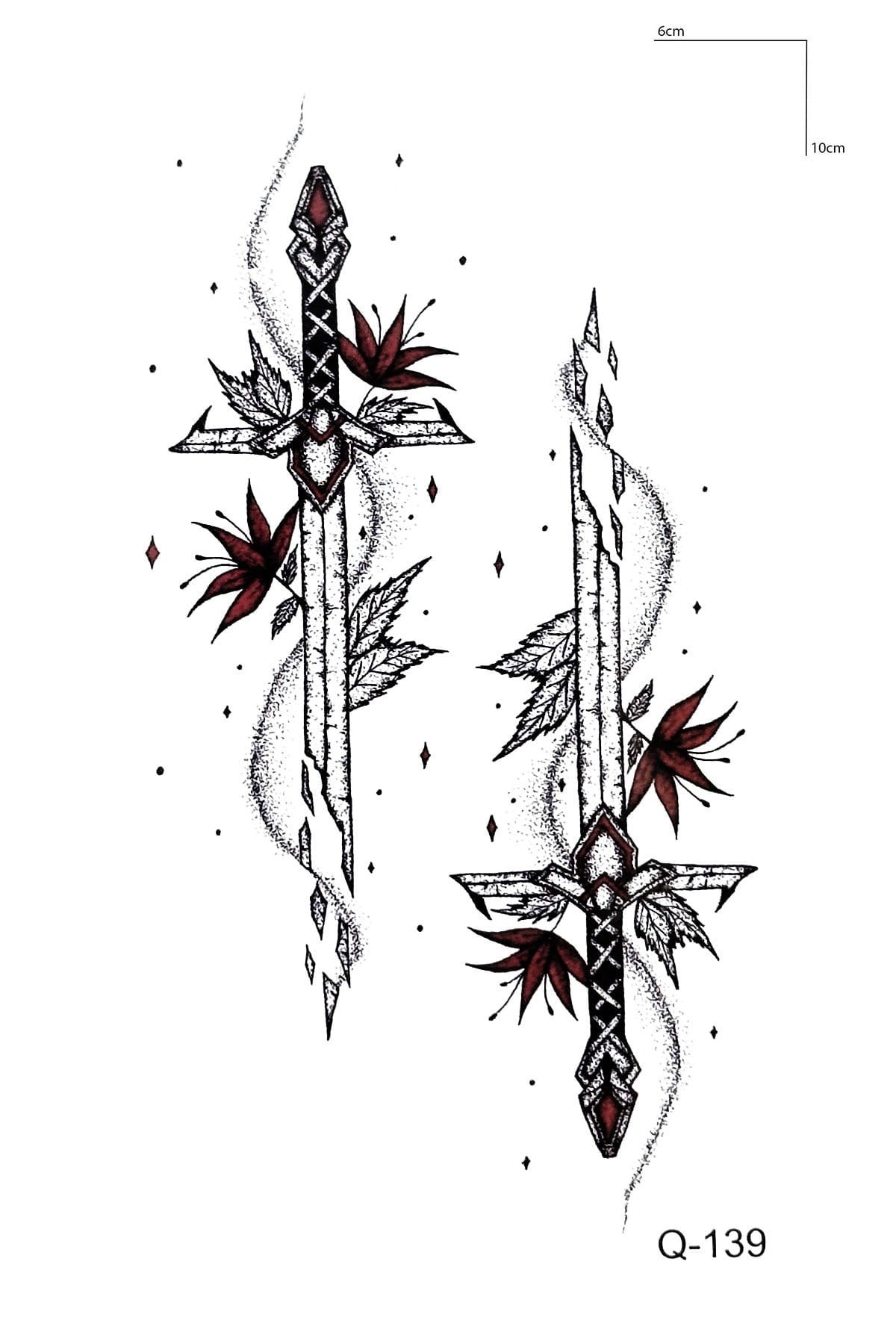 Kılıç Mini Dövme Geçici Tattoo