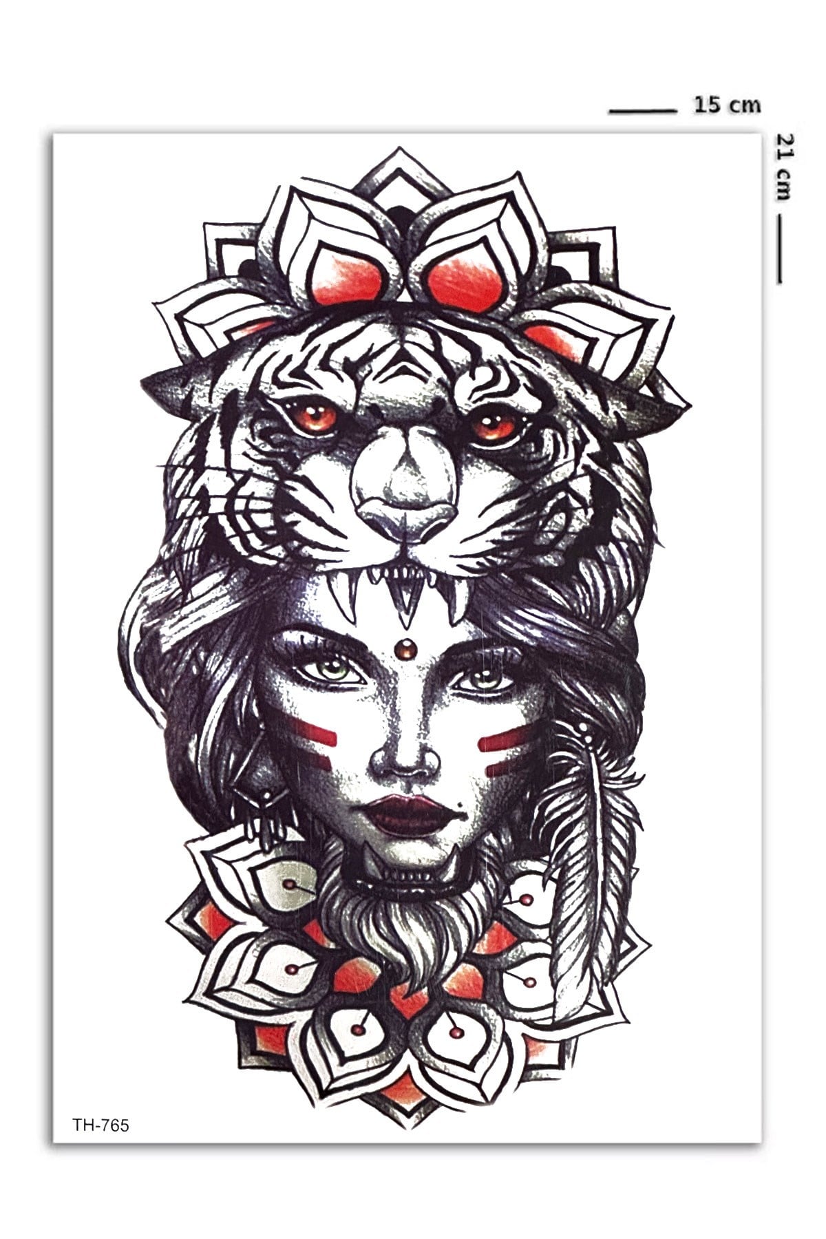 Kaplanlı Kız Geçici Dövme Tattoo
