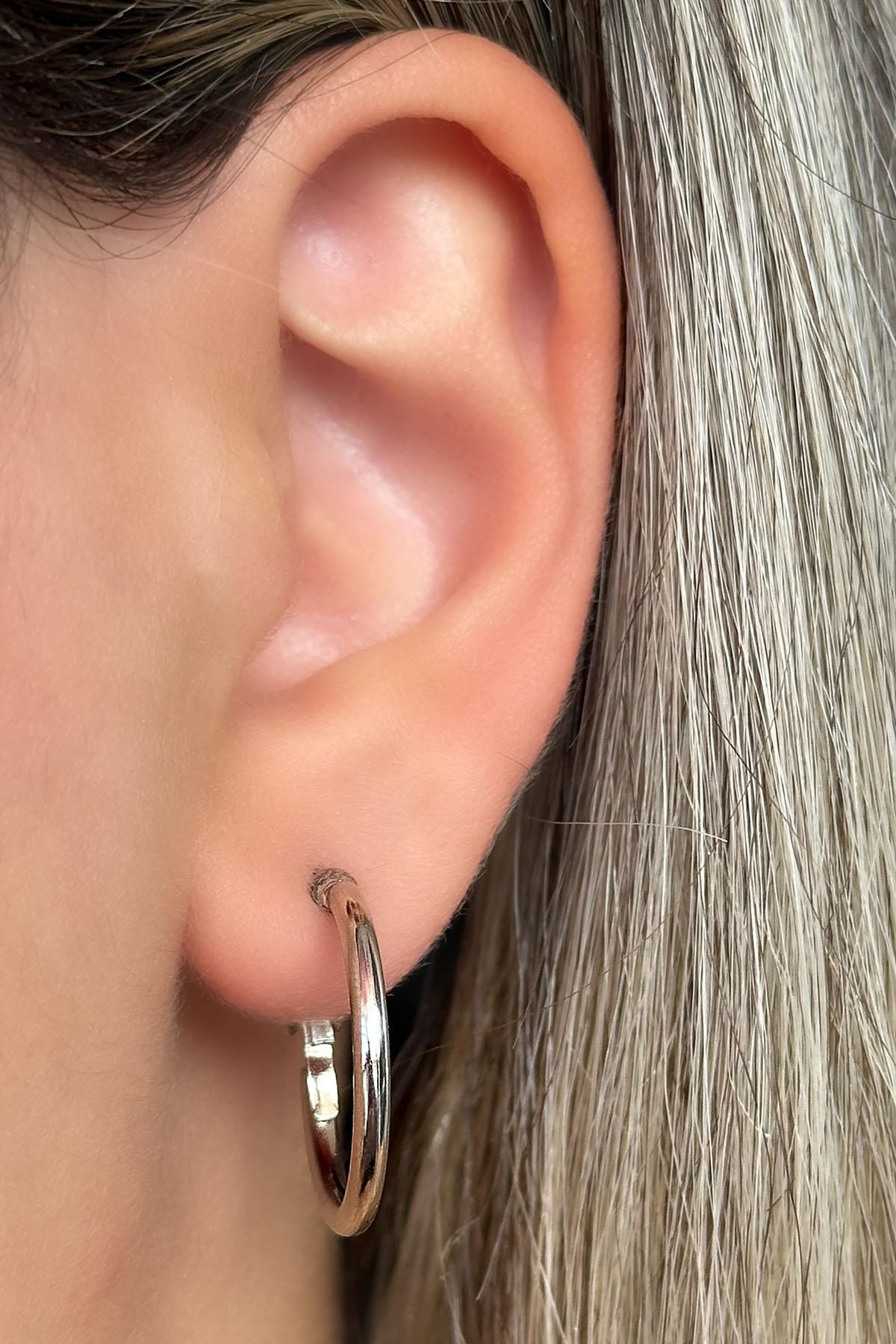 Gümüş Renk Halka Küpe 20MM (Çift)