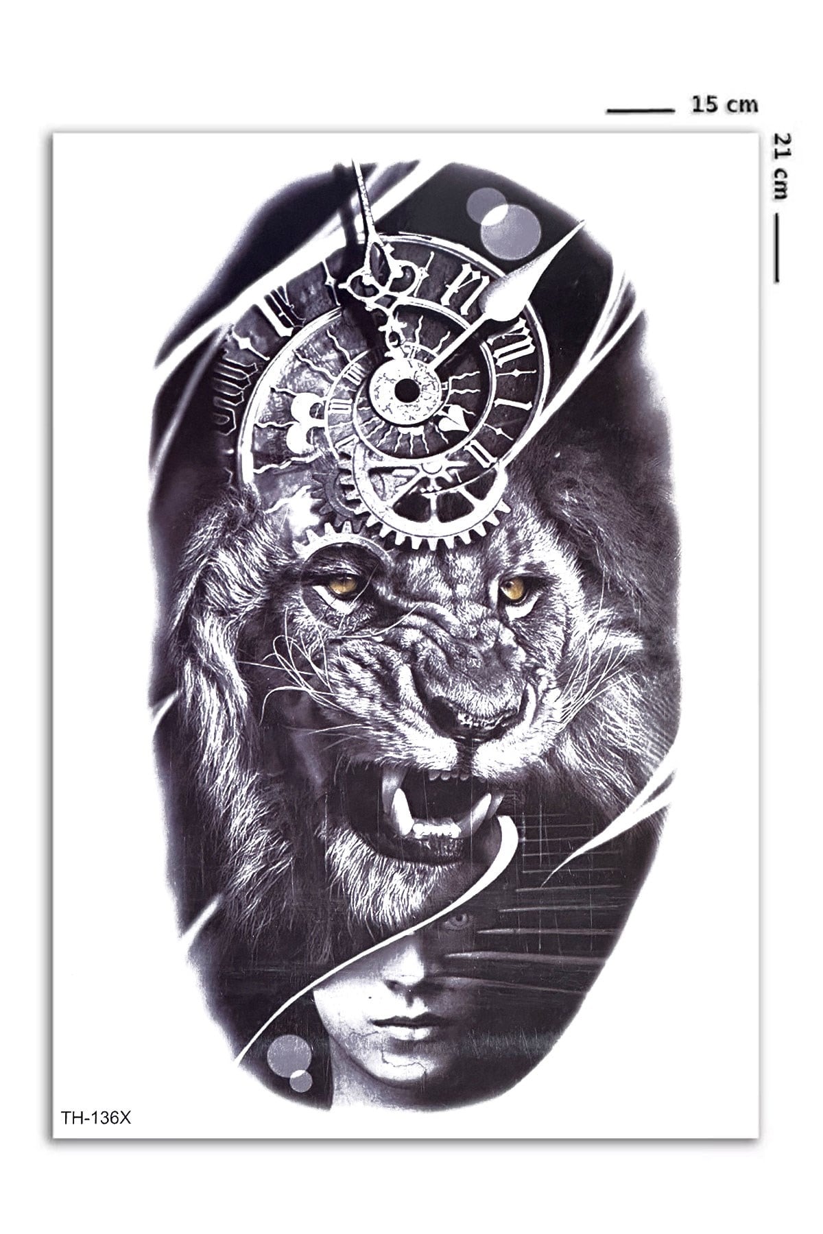 Geçici Aslan Figürlü Dövme Tattoo