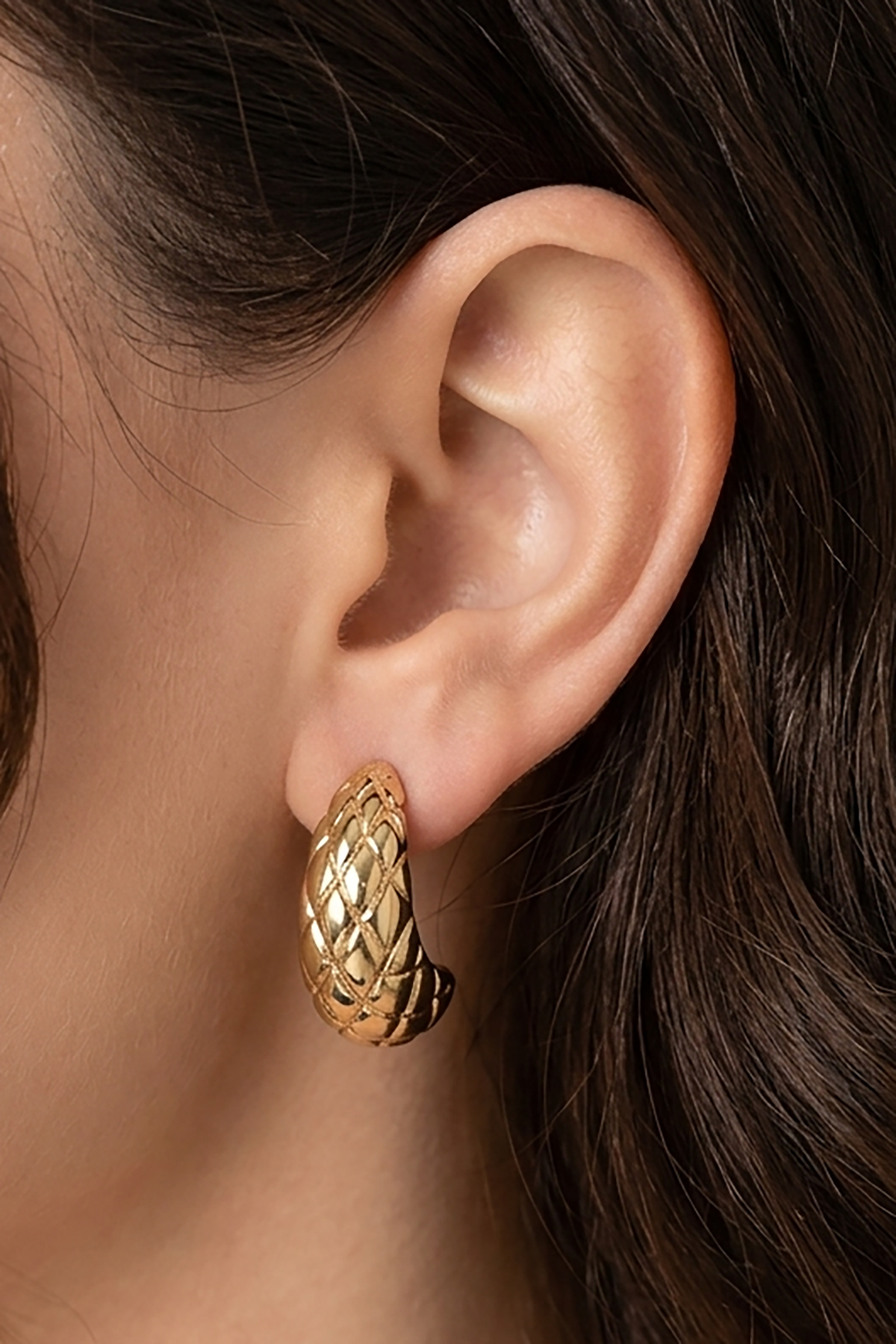 Altın Renk Çelik Küpe (Çift)