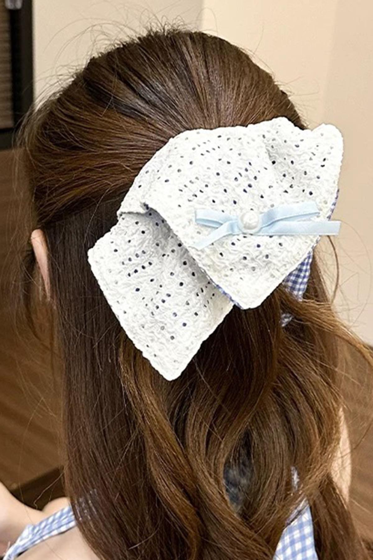 Krem Renk Kurdele Figürlü Simit Toka  