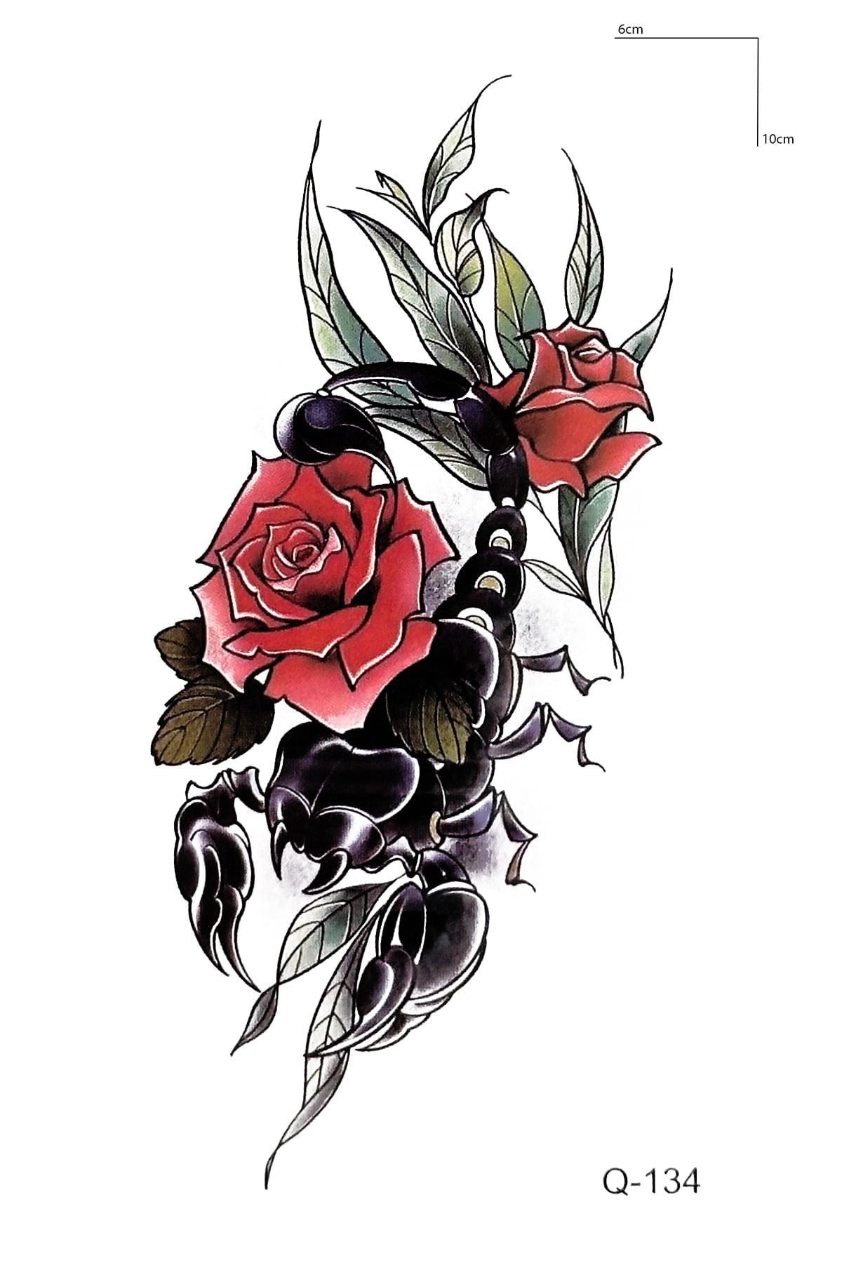 Gül Ve Yengeç Mini Geçici Dövme Tattoo