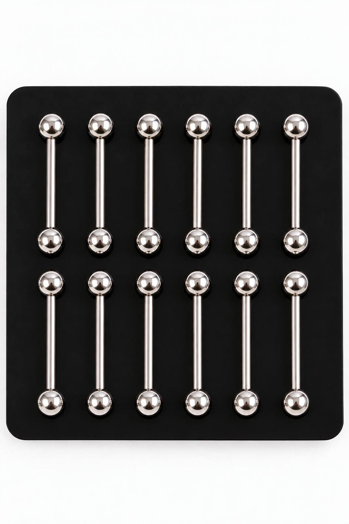 12'li Gümüş Renk Cerrahi Çelik Piercing