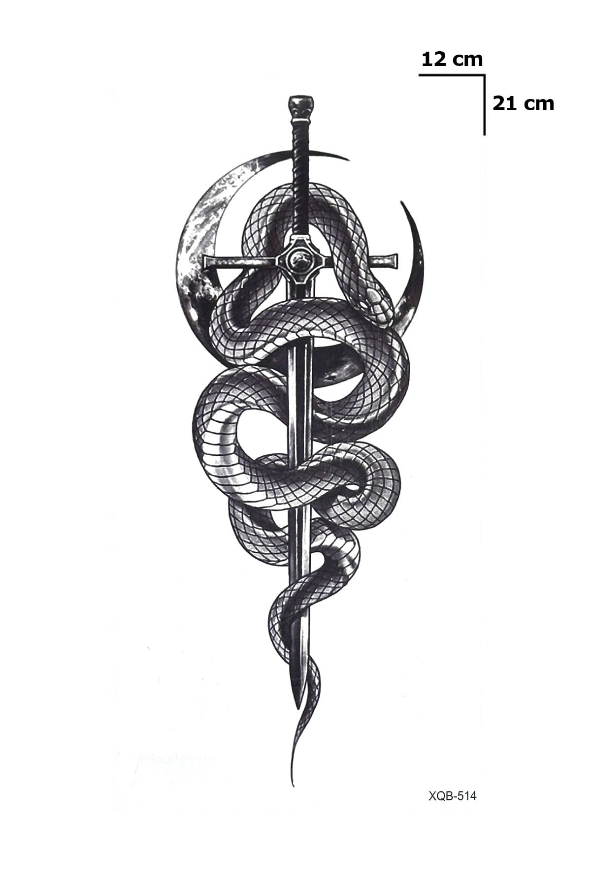 Yılan Ve Kılıç Geçici Dövme Tattoo