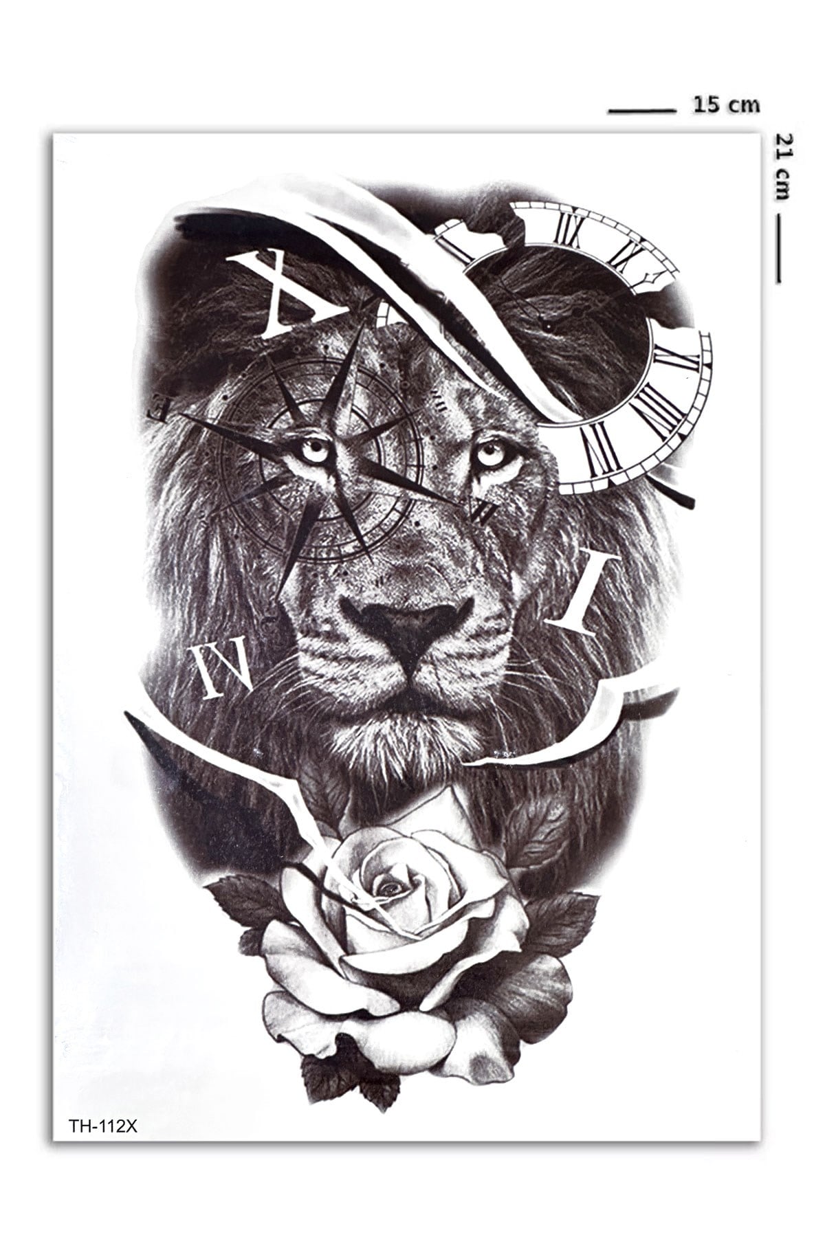Roma Rakamlı Aslan Geçici Dövme Tattoo