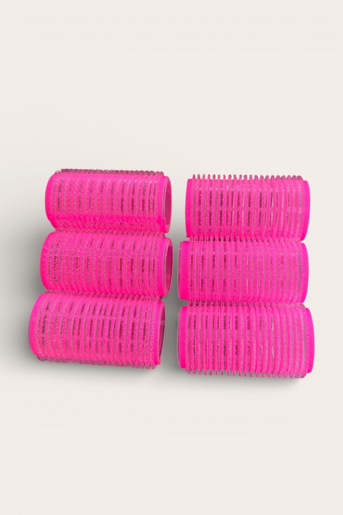 Pembe Renk 6'lı Küçük Boy Bigudi Set