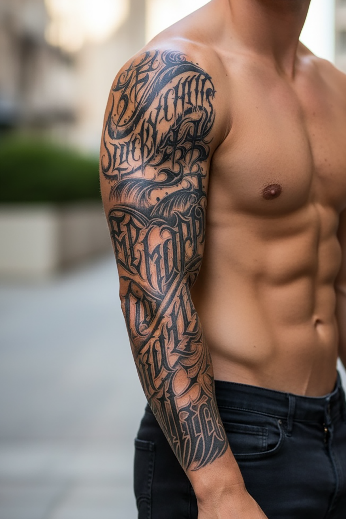 Yazı Detaylı Figürlü 12 Saat Sonra Kararan Geçici Kol Dövme Tattoo