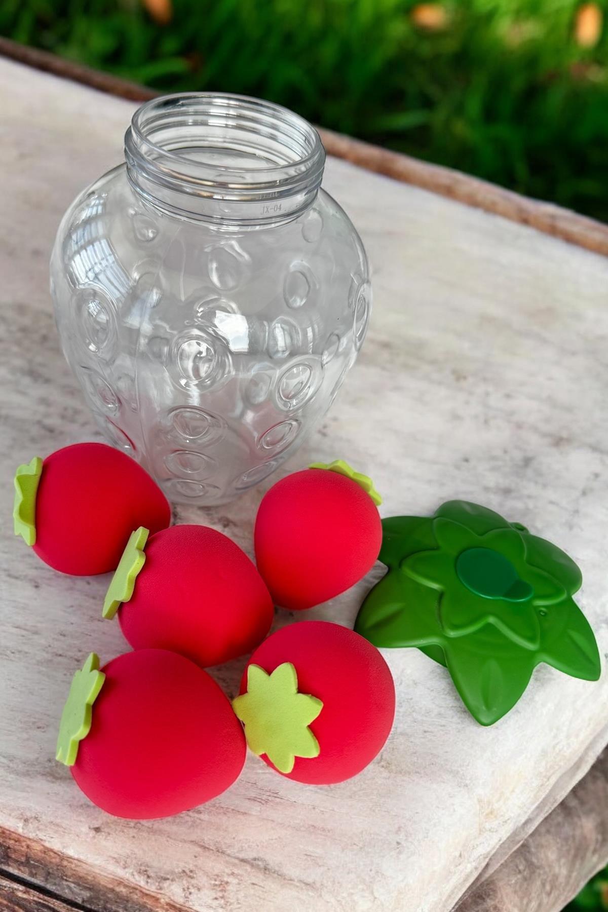5'li Pembe Renk Çilek Figürlü Makyaj Süngeri