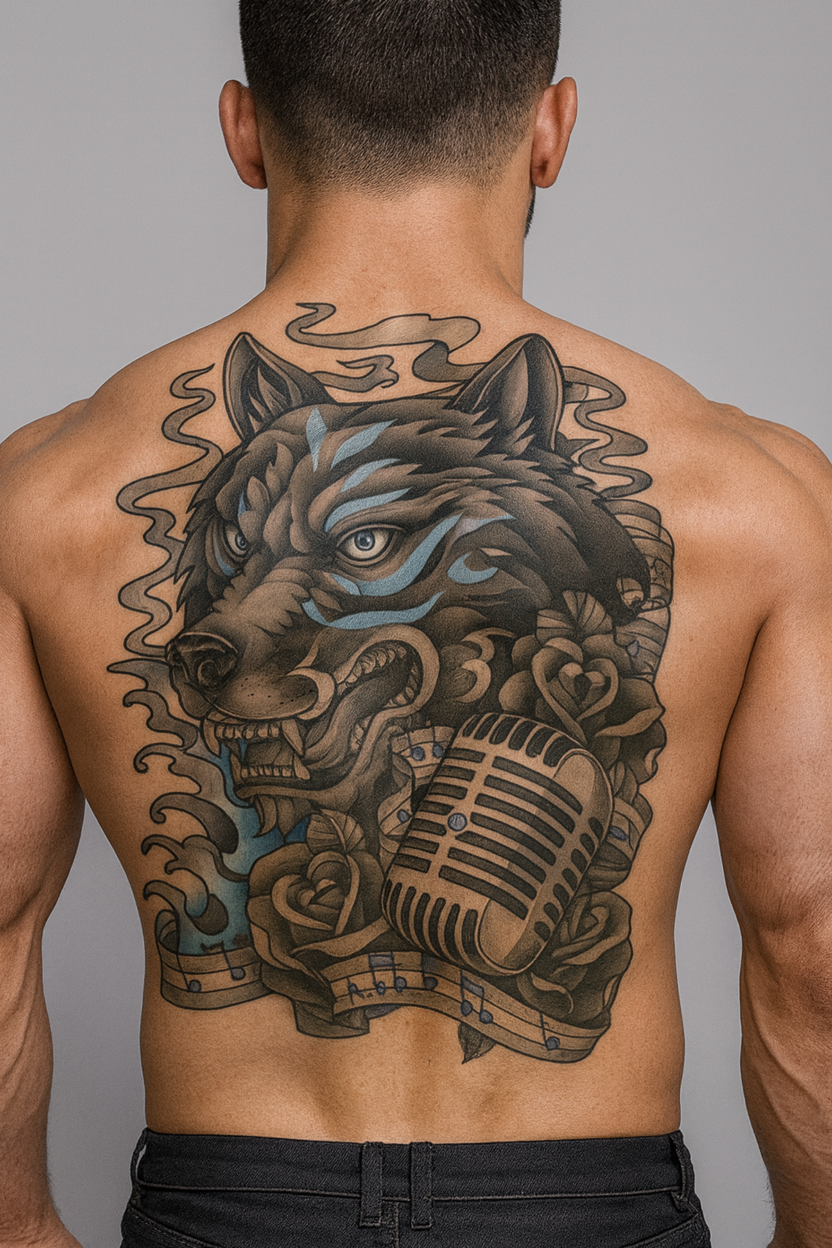 Geçici Kaplan Modelli Sırt Dövme Tattoo