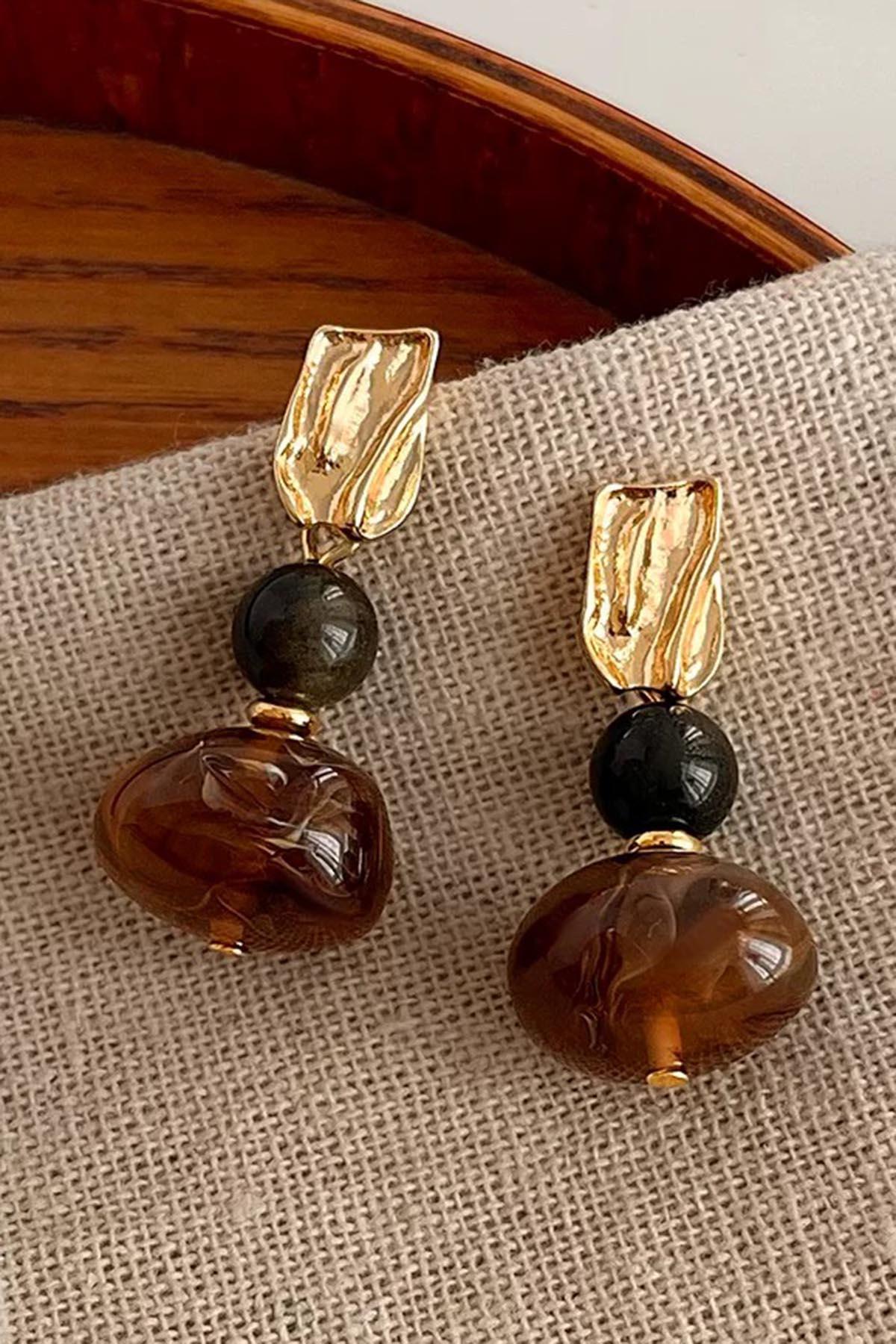 Karışık Renk Sallantılı Küpe (Çift)