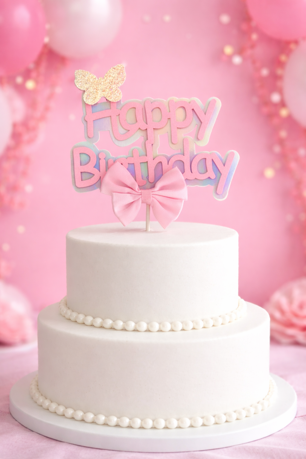 Happy Birthday Yazılı Pasta Süsü