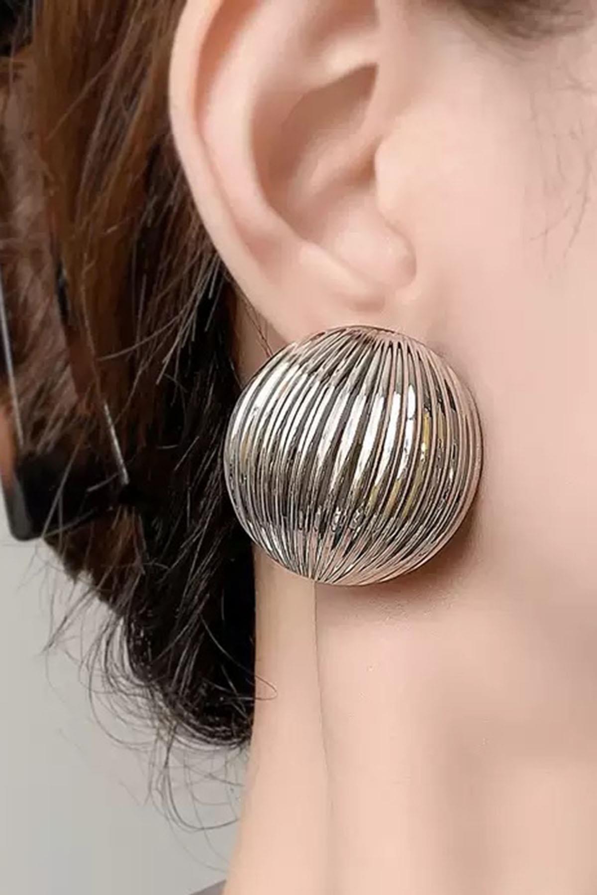 Gümüş Renk Metal Küpe (Çift)