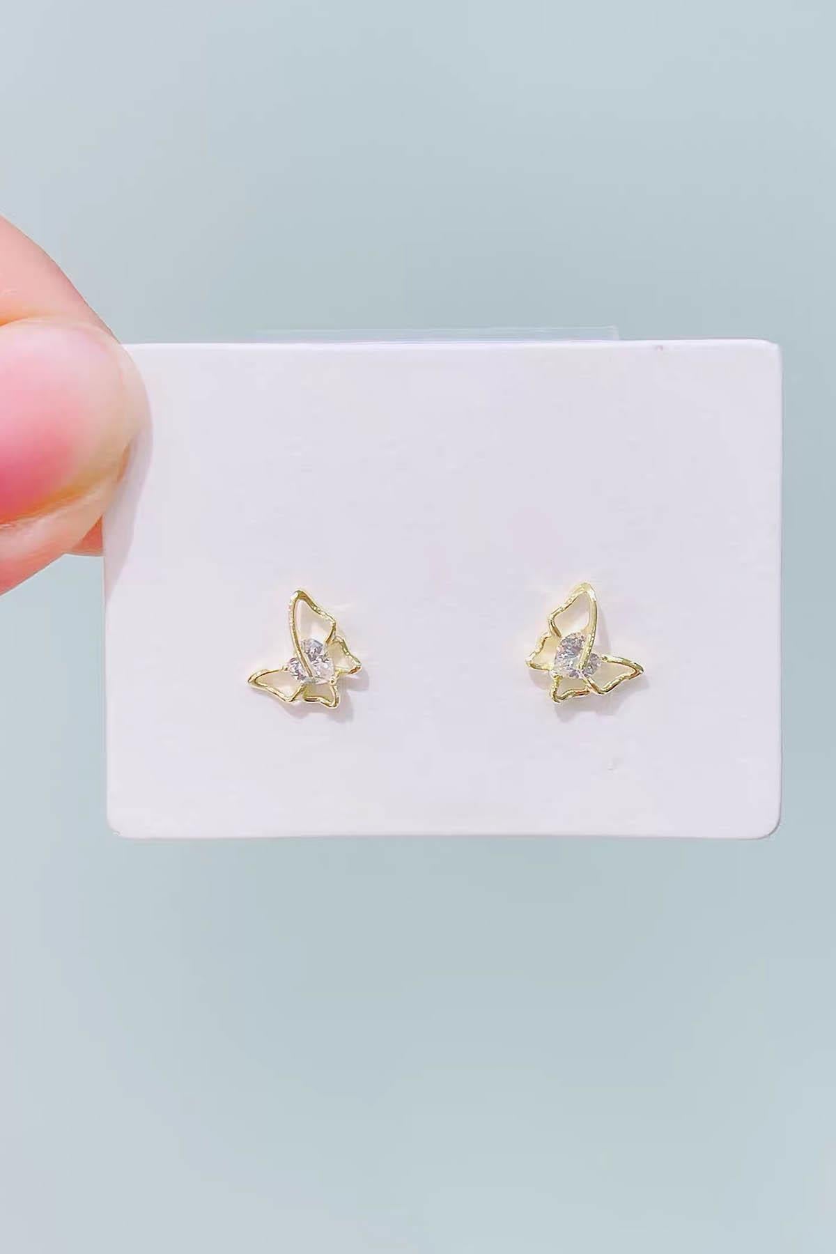 Altın Renk 14K Altın Kaplama Kelebek  Xuping Küpe (Çift)