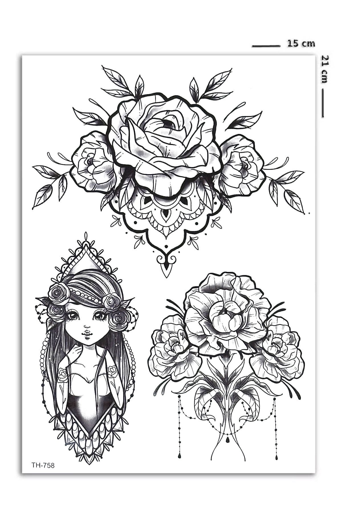 Çiçek Geçici Dövme Tattoo