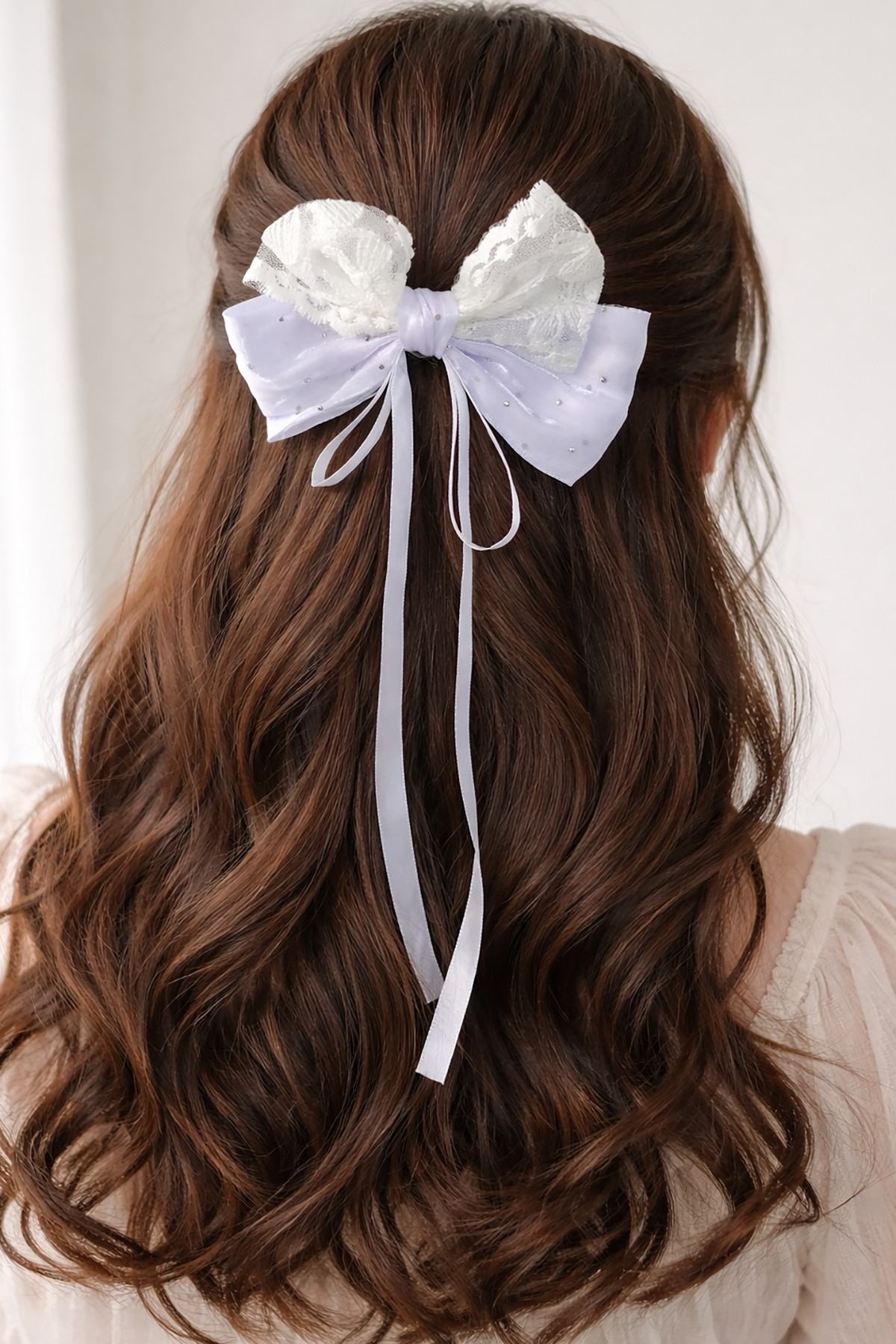 Beyaz Renk Taş Detaylı Kurdele Otomat Toka