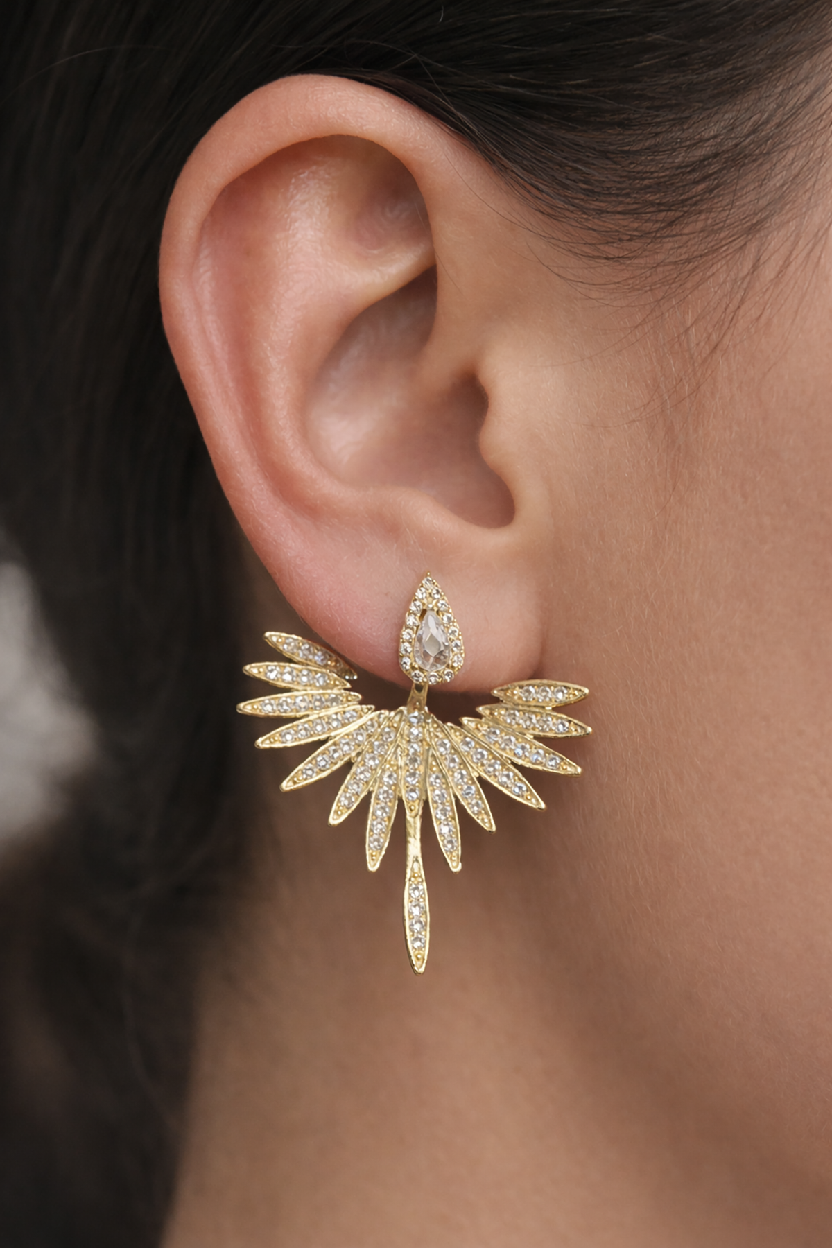 Altın Renk Kanat Figürlü Küpe (Çift)