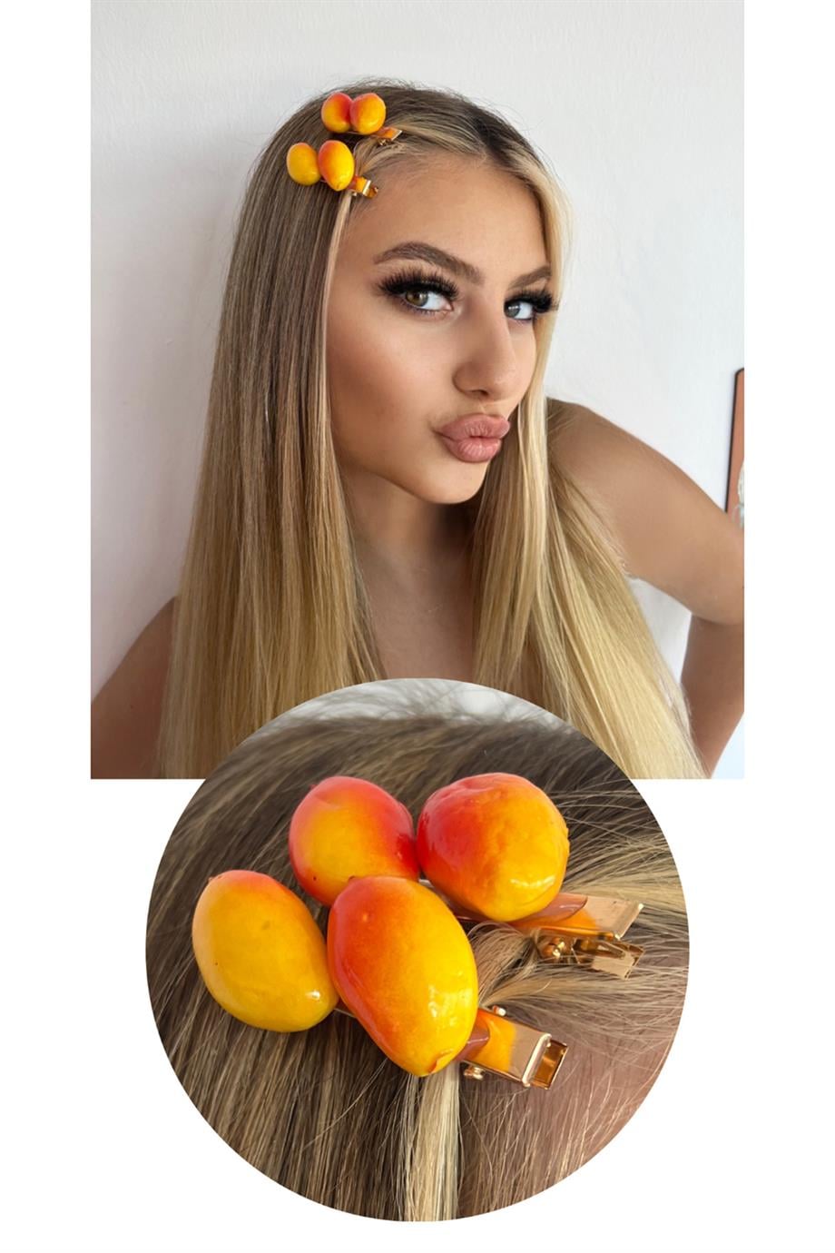 2'li Meyve Figürlü Yan Toka