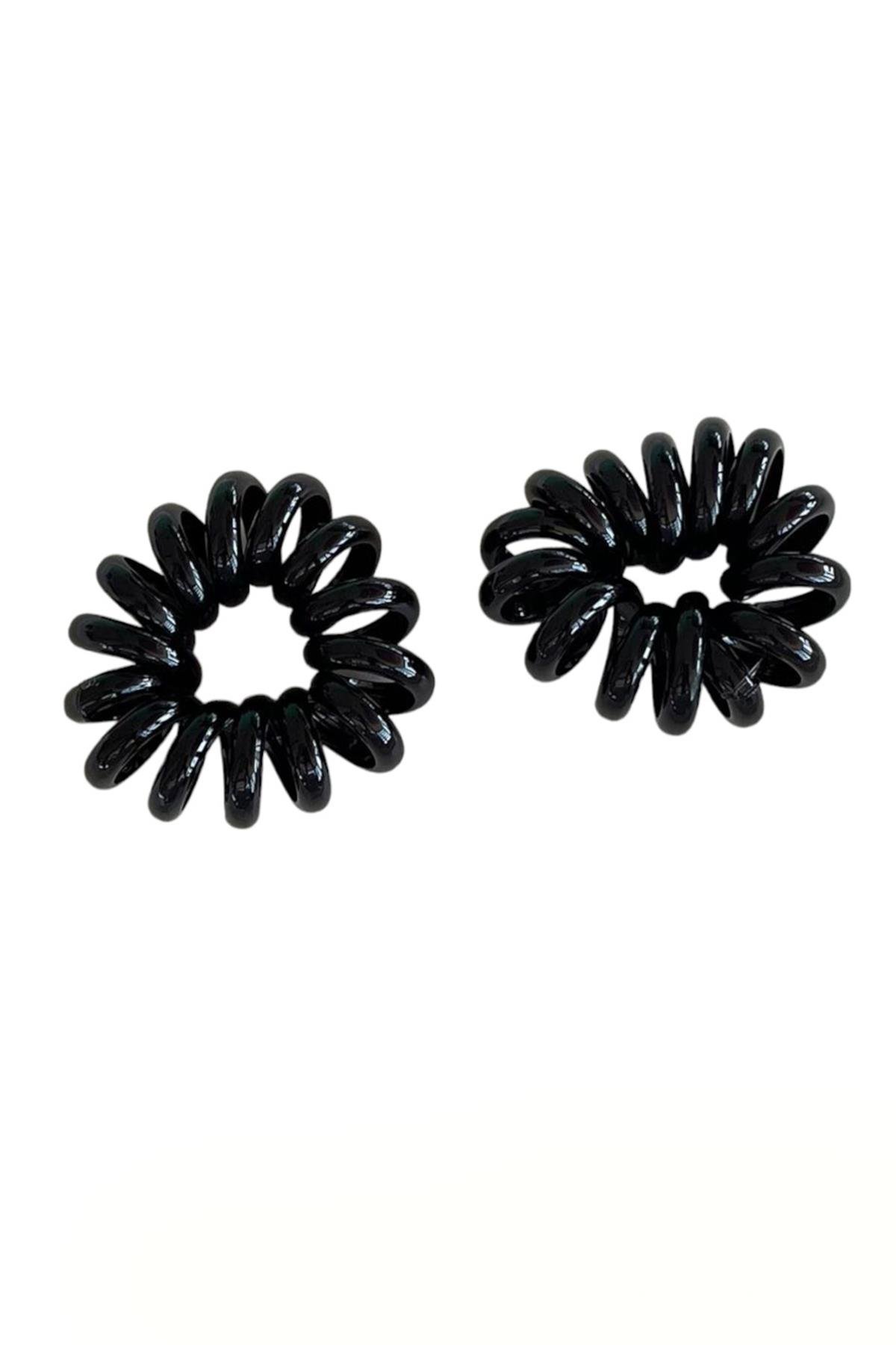 2'li Siyah Renk Kalın Helezon Toka