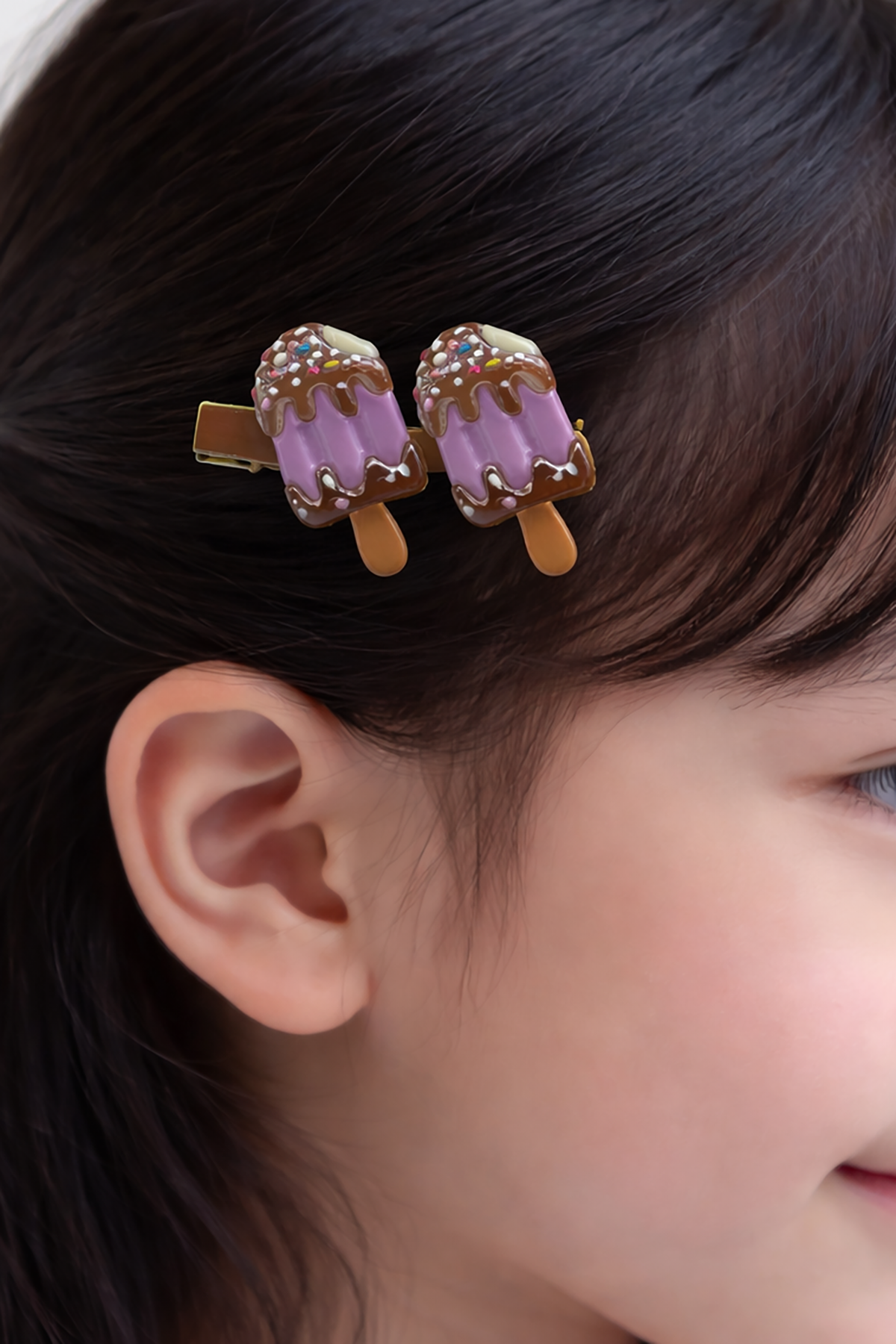 Mor Renk Dondurma Figürlü Yan Toka