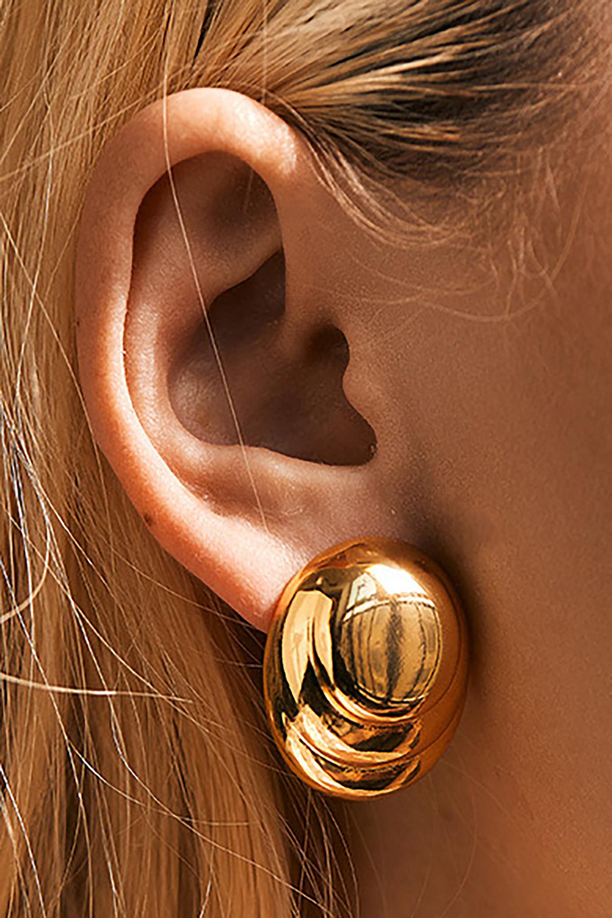 Altın Renk Çelik Küpe (Çift)