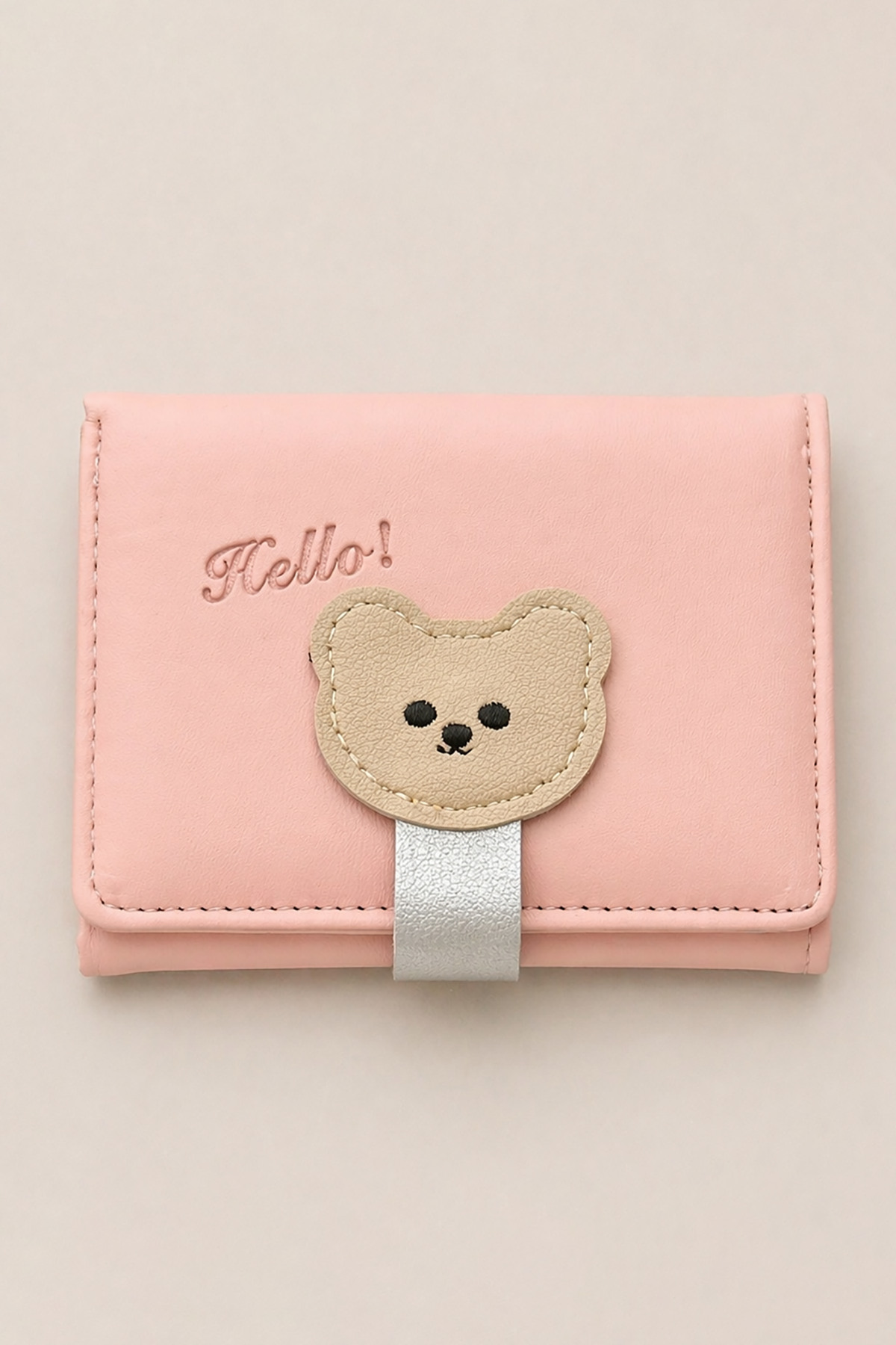 Pembe Renk Ayıcık Figürlü Cüzdan/Kartlık