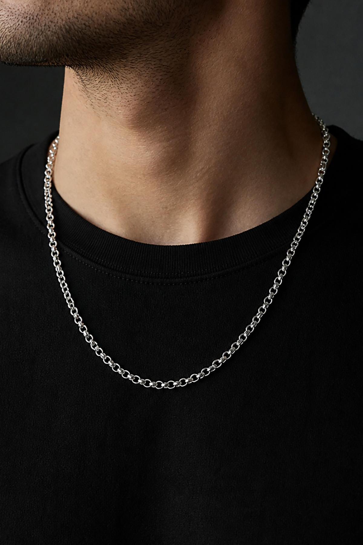 Gümüş Renk Unisex Çelik Kolye