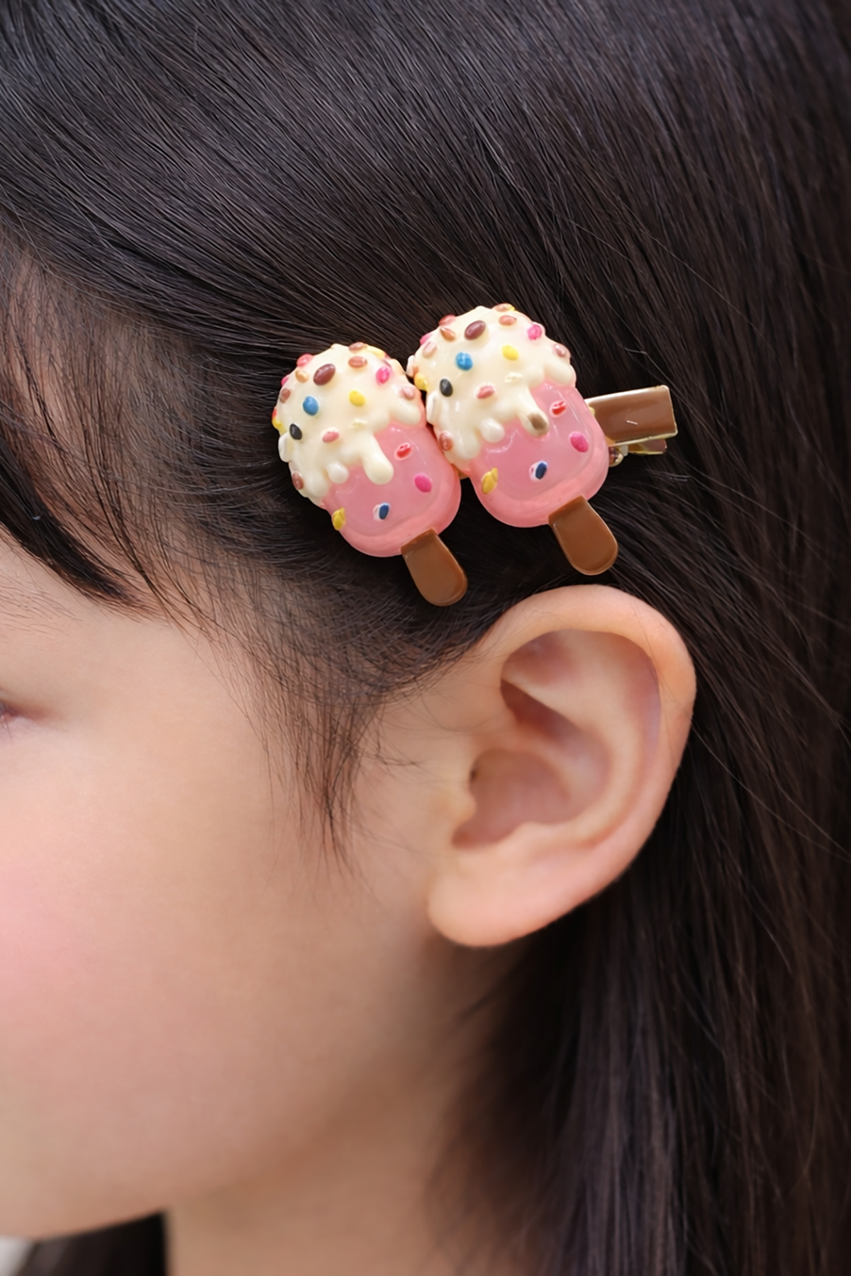 Pembe Renk Dondurma Figürlü Yan Toka