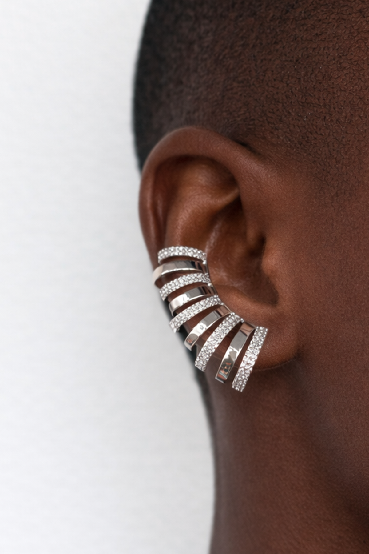 Gümüş Renk Taşlı Tx Kulak Aksesuarı (Tek)