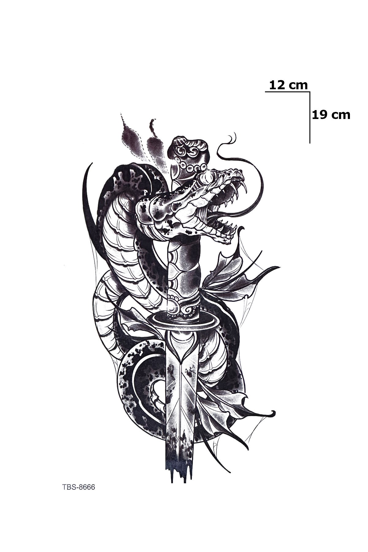Kılıç Yılan Geçici Dövme Tattoo