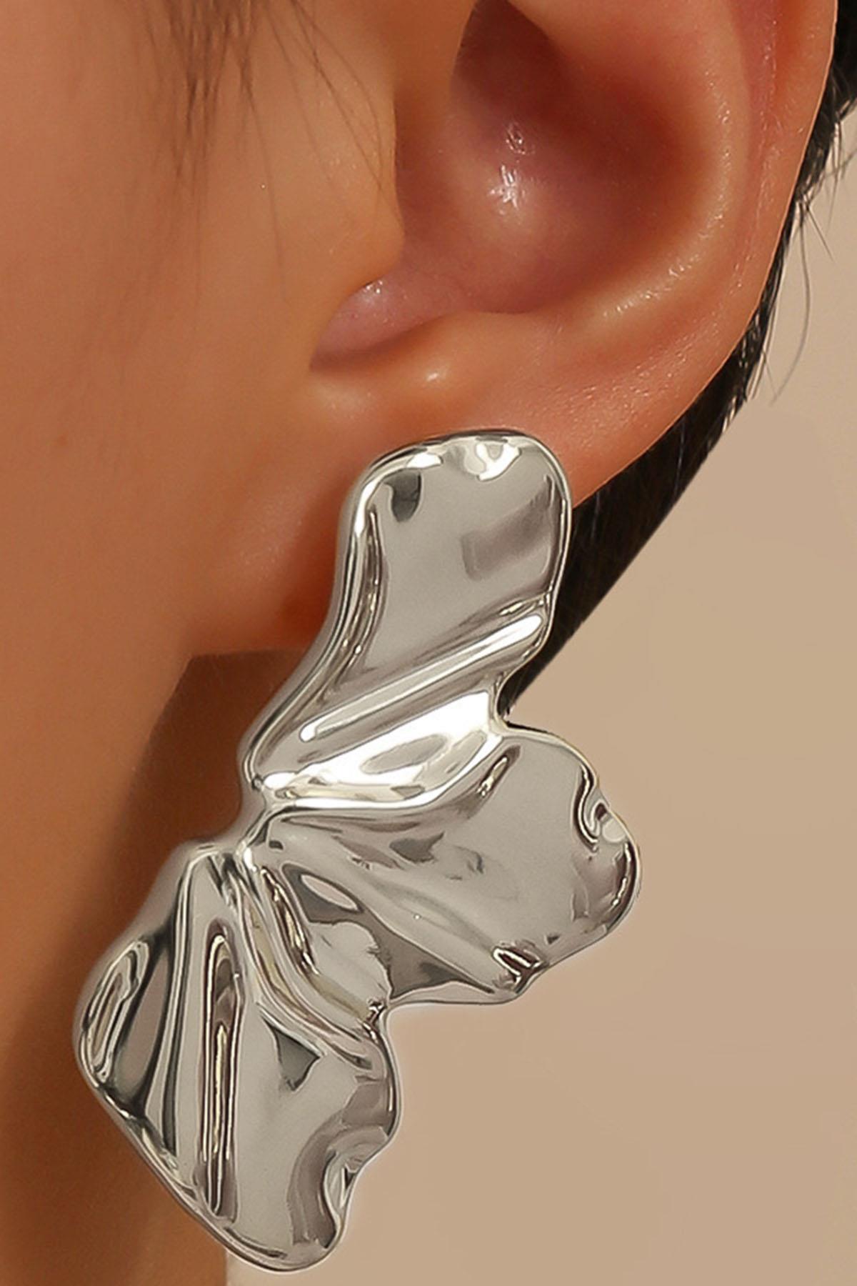 Gümüş Renk Metal Küpe (Çift)