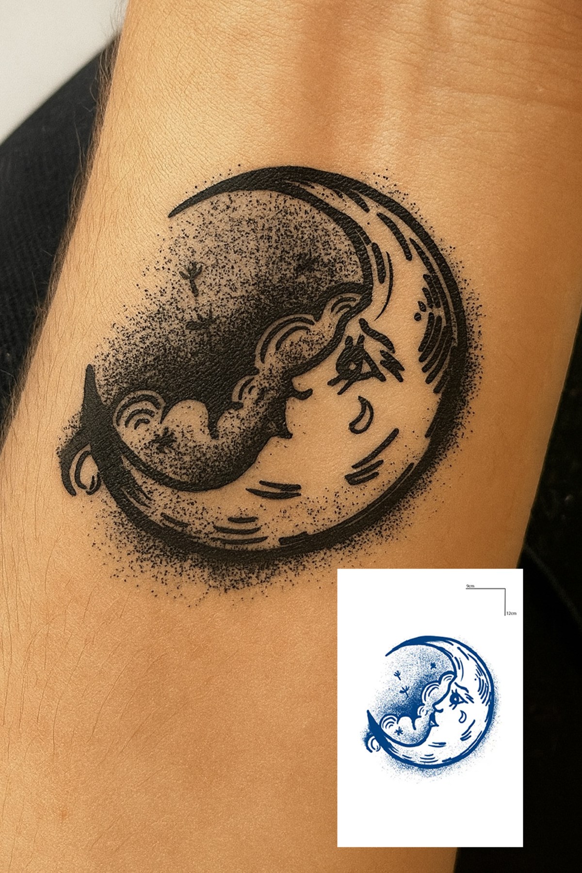 Ay Sonradan Kararan Yarı Kalıcı Geçici Dövme Tattoo