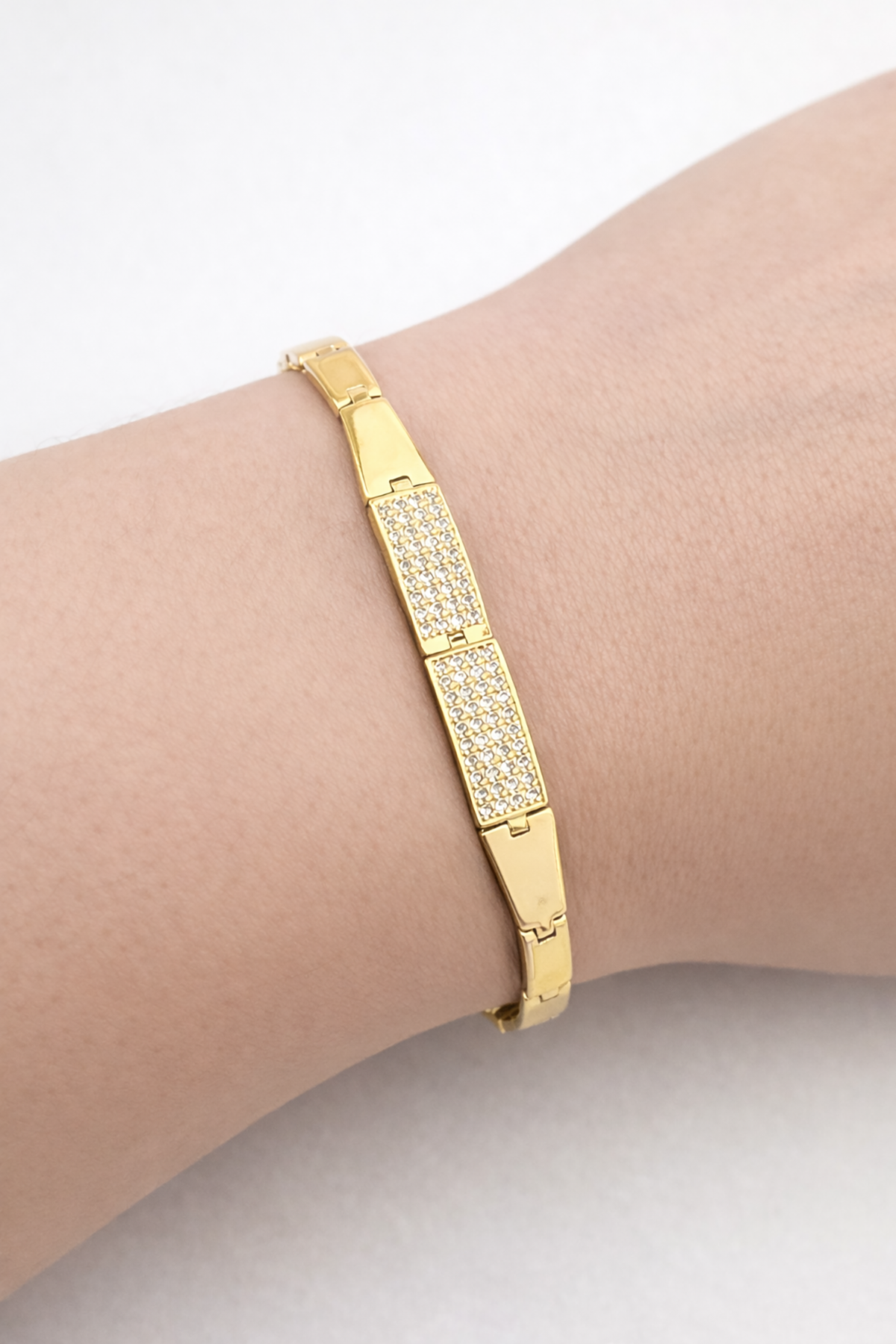 Altın Renk Taşlı 14K Altın Kaplama CM Bileklik