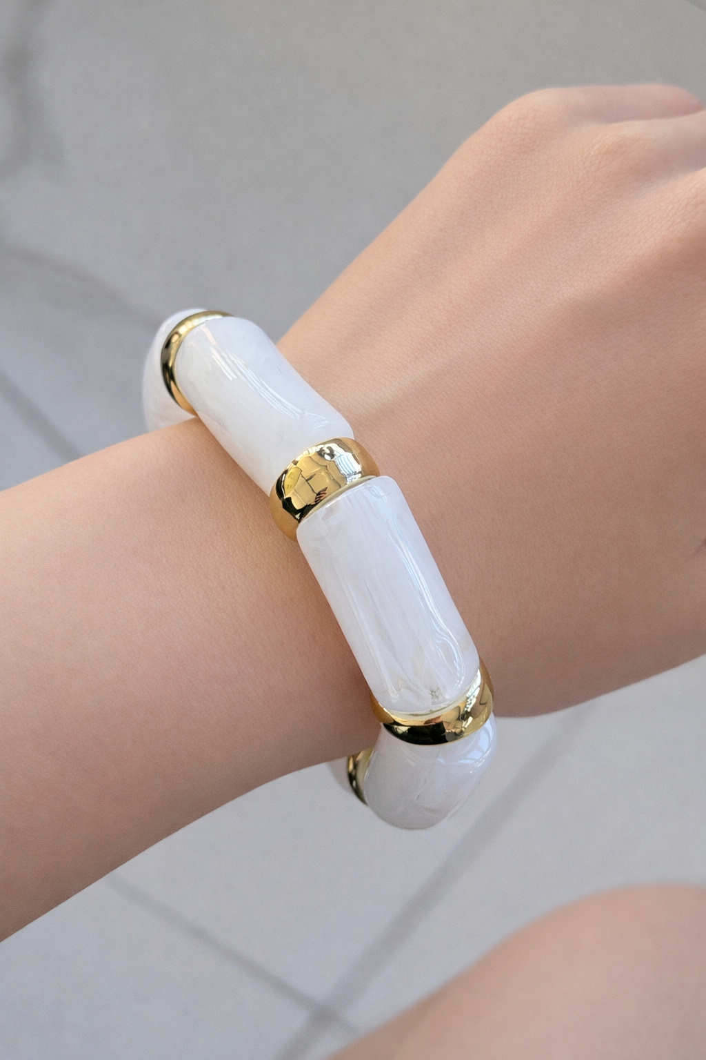 Beyaz Renk Boncuklu Bileklik