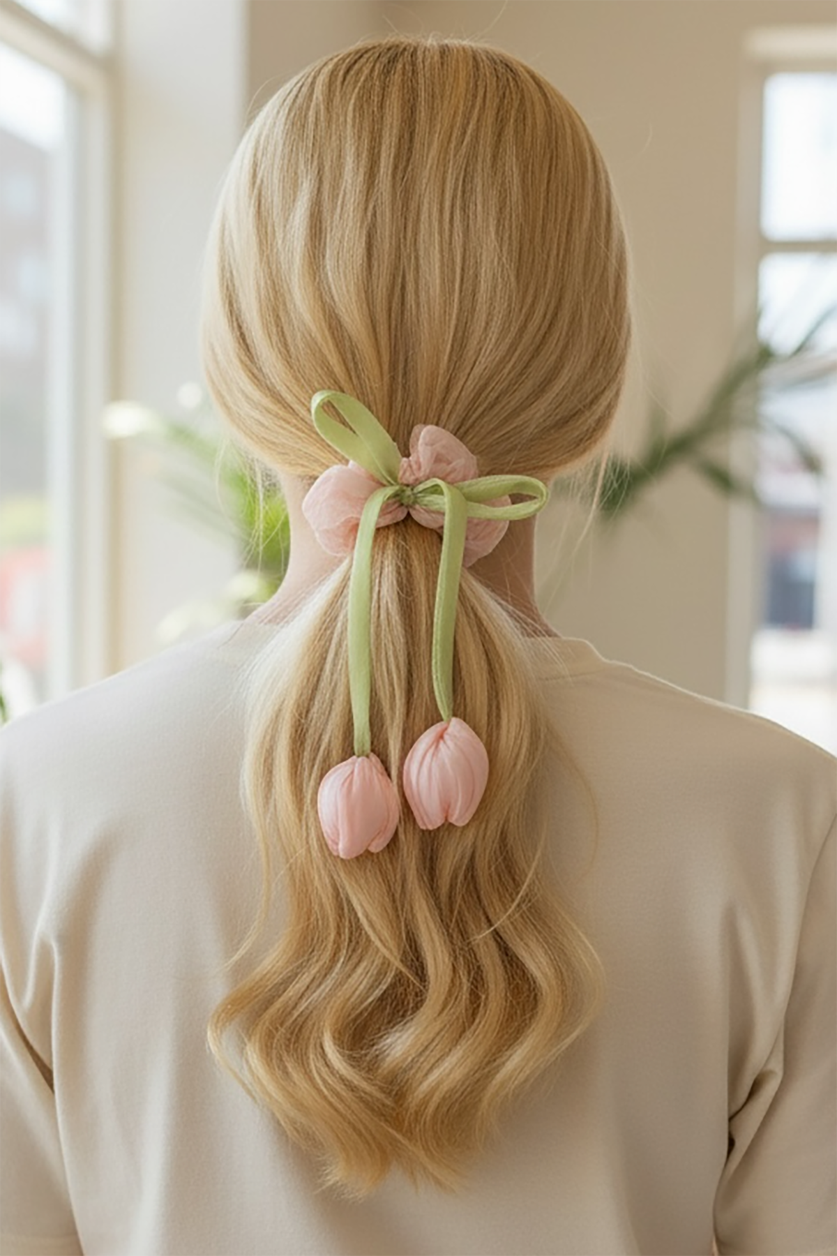 Pembe Renk Lale Figürlü Simit Toka