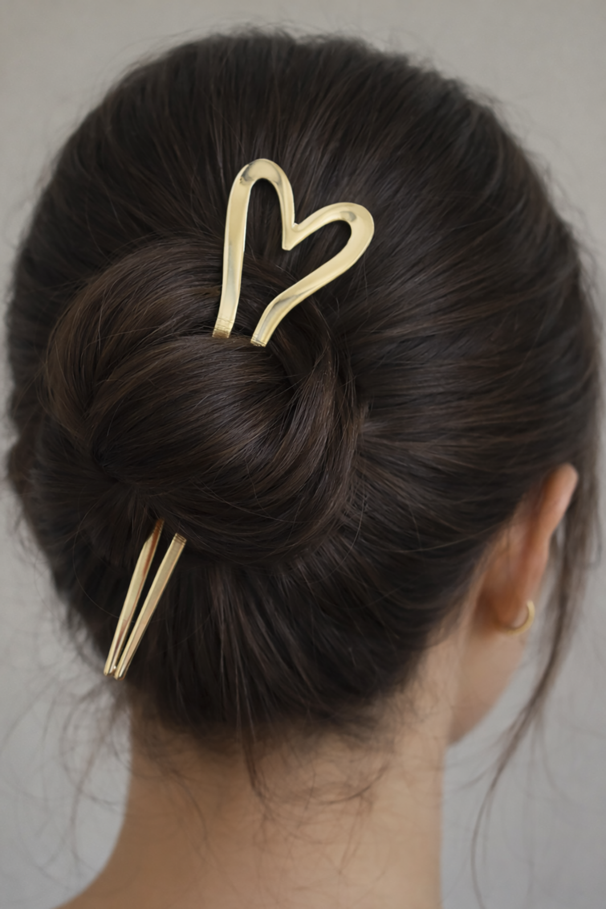 Altın Renk Kalp Figürlü Metal Topuz Tokası