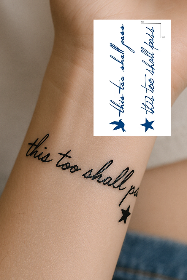 Yazı Detaylı 12 Saat Sonra Kararan Geçici Mini Dövme Tattoo