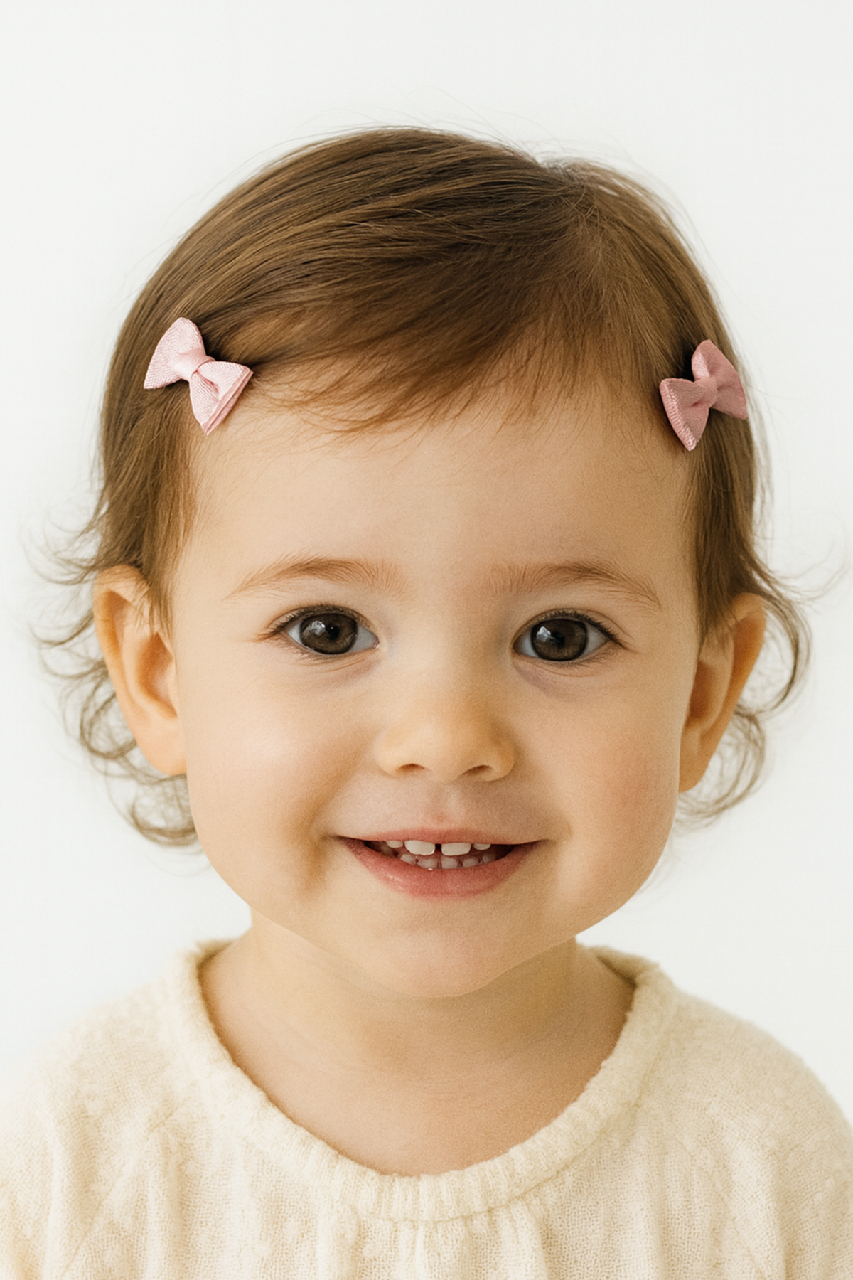 2'li Pembe Renk Kurdele Figürlü Saçsız Bebek Tokası