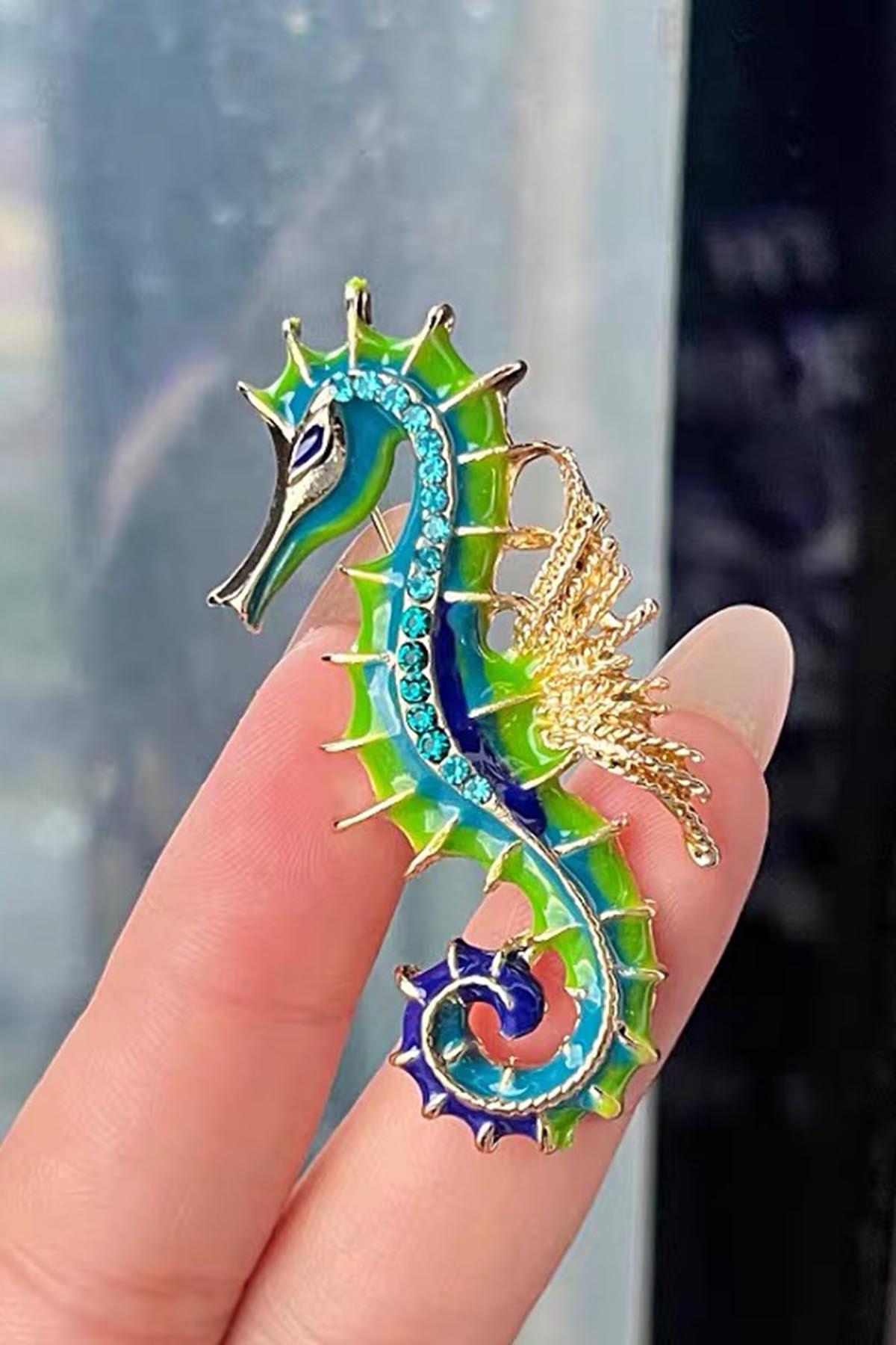 Deniz Atı Figürlü Broş