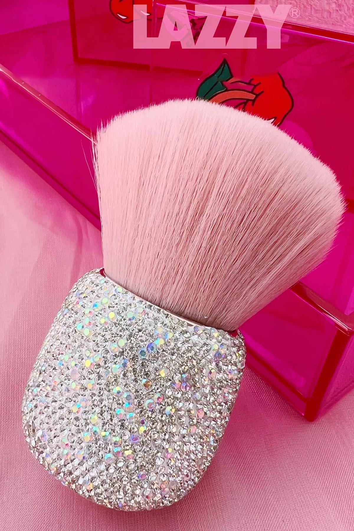 Beyaz Renk Taş Detaylı Allık Fırçası