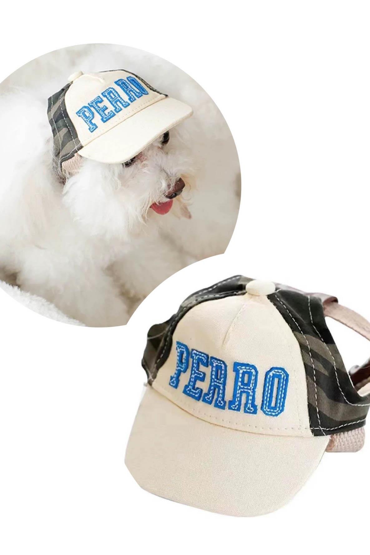 Karışık Renk Perro Yazılı Kamuflaj Desenli L Beden Köpek Şapkası 