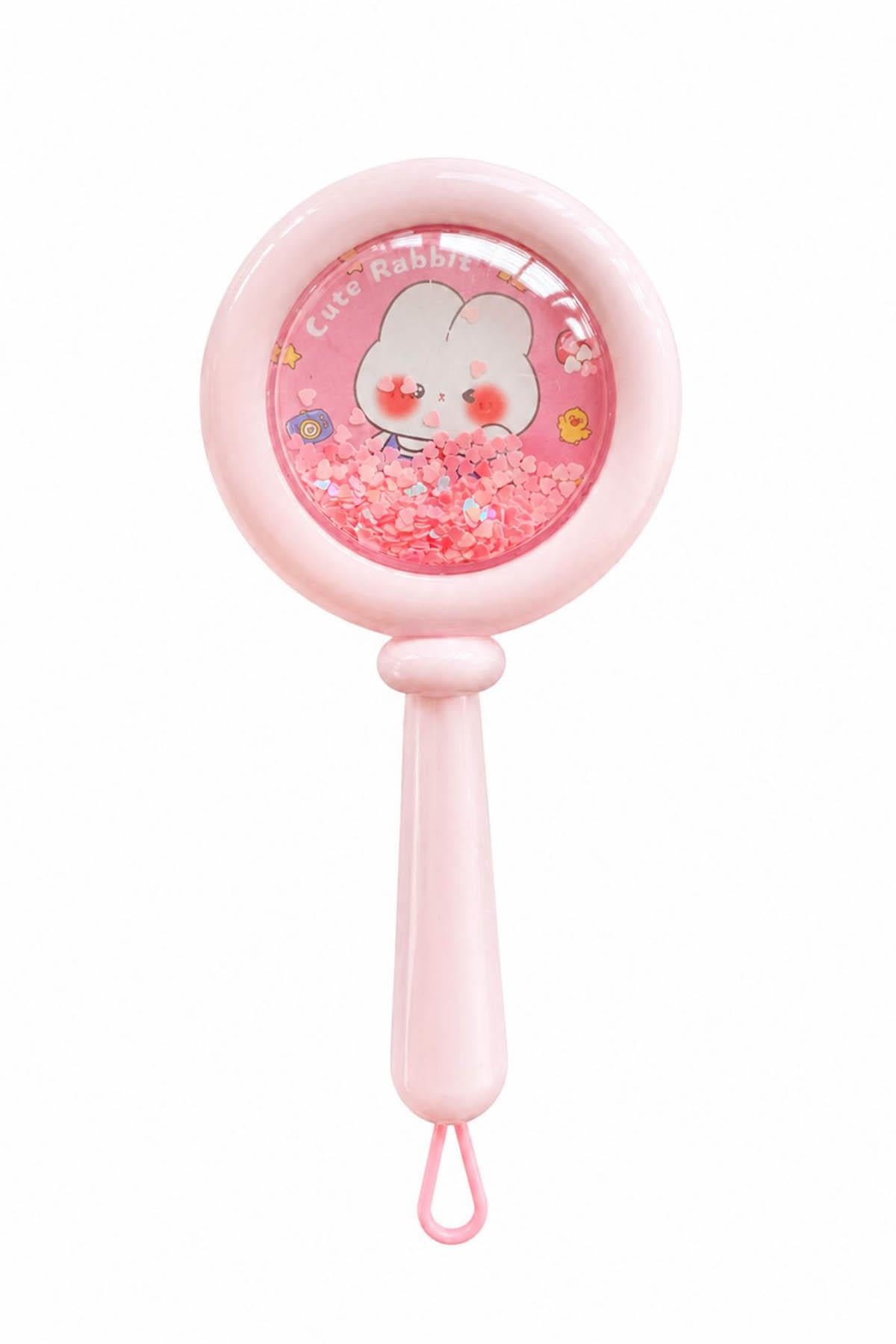 Pembe Renk Tavşan Figürlü Çocuk Saç Tarama Fırçası/Tarak